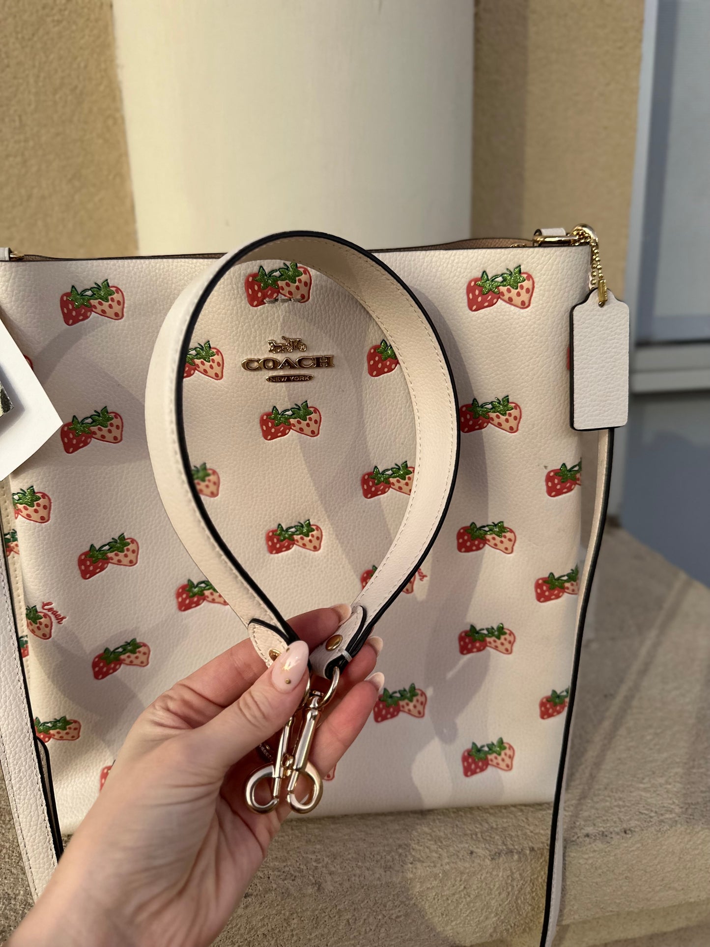 Coach Mollie bucket bag with strawberry print