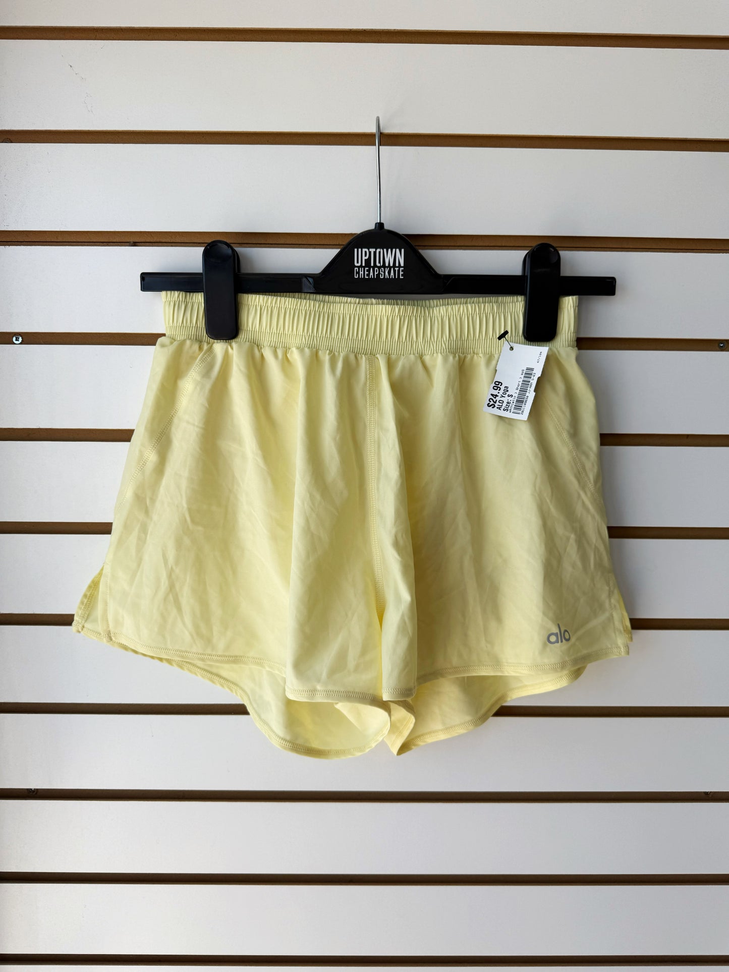 ALO yoga yellow shorts size small