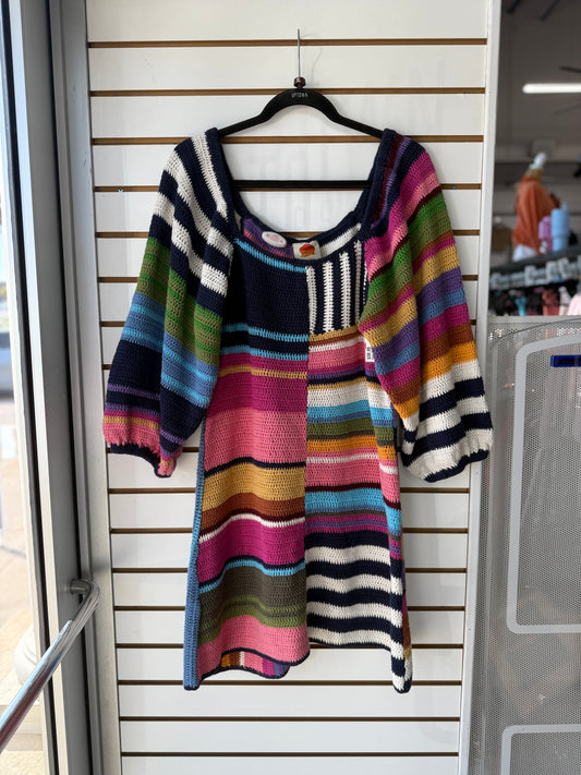Farm Rio knit striped mini dress size XL
