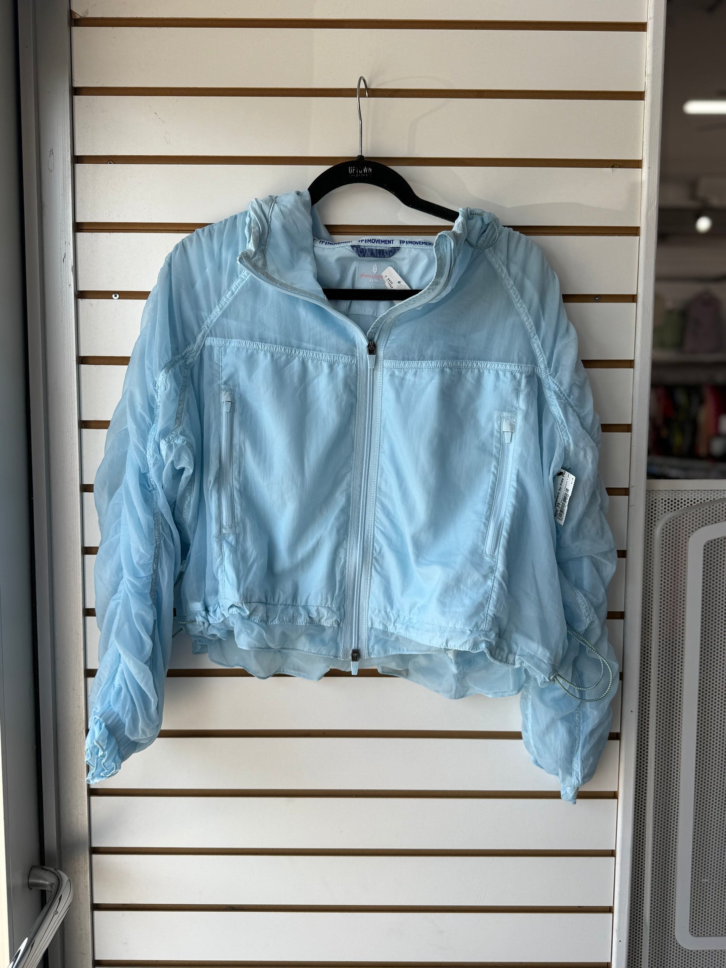 NWOT FP Movement sheer bliss jacket in light blue size XS