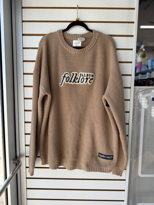 Taylor Swift Folklore album tan sweater size 3XL