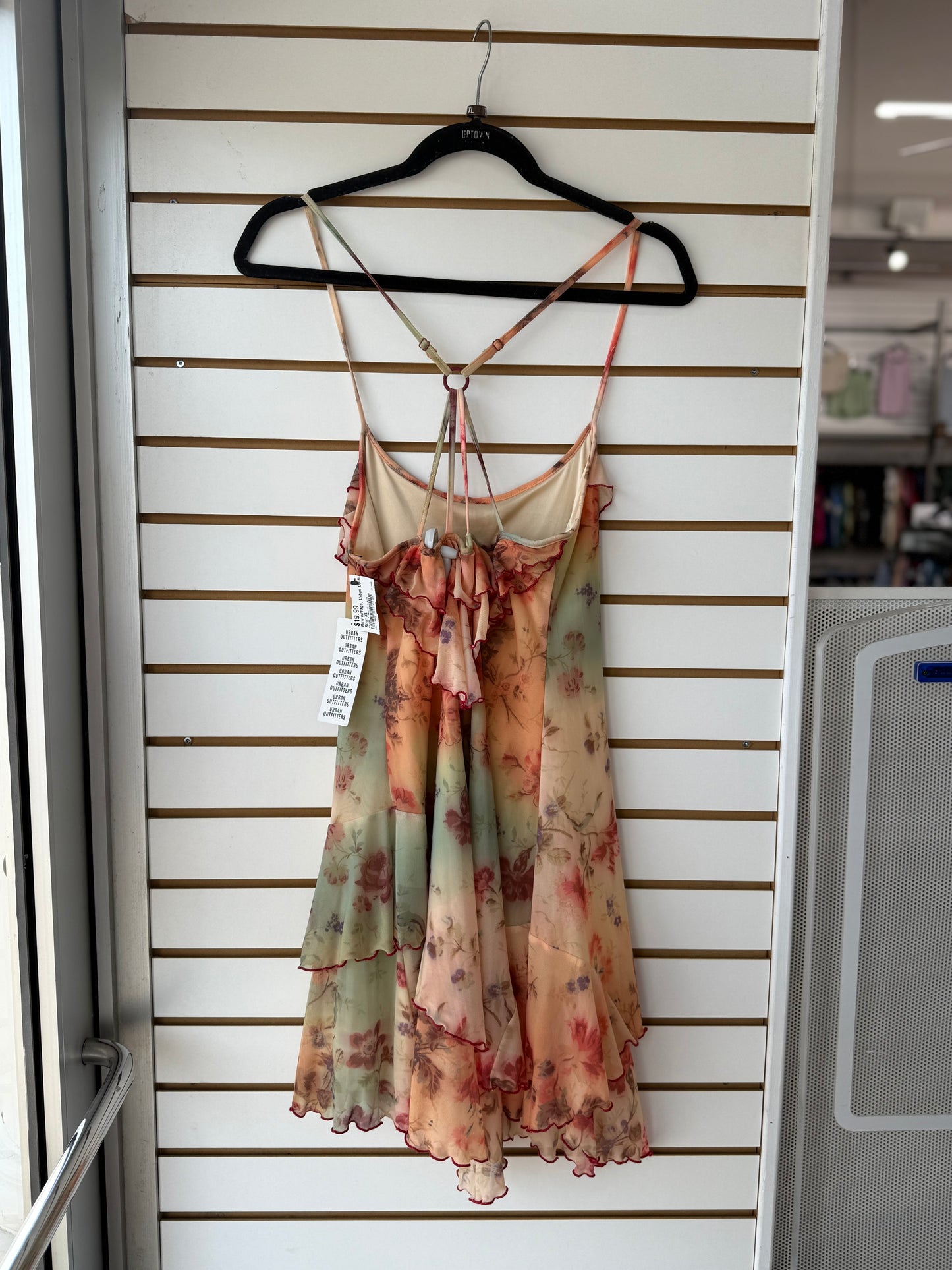 NWT UO Yellow Lulu Mini Floral Slip Dress size XL