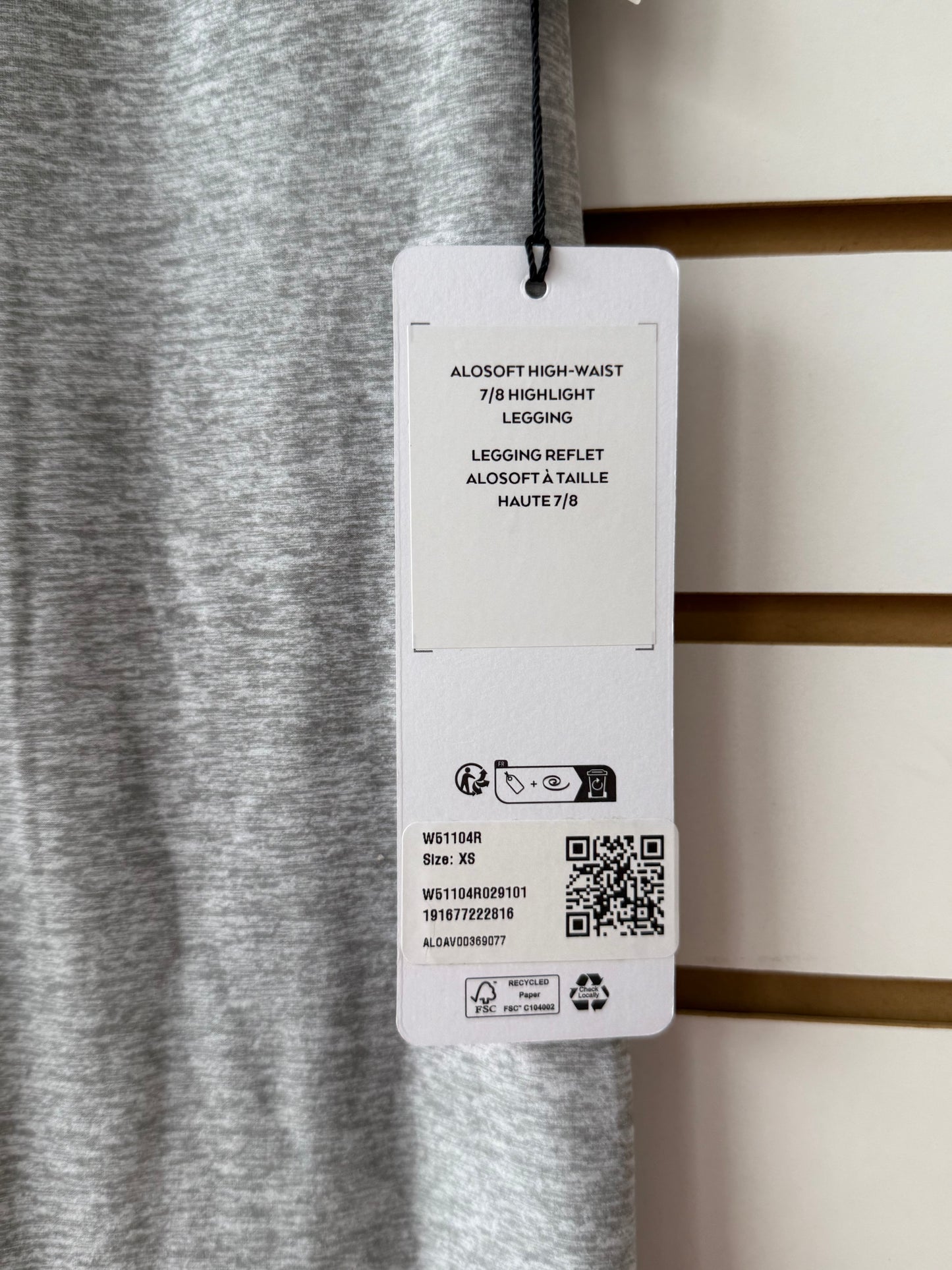 NWT ALO Yoga gray high waist 7/8 leggings sz XS