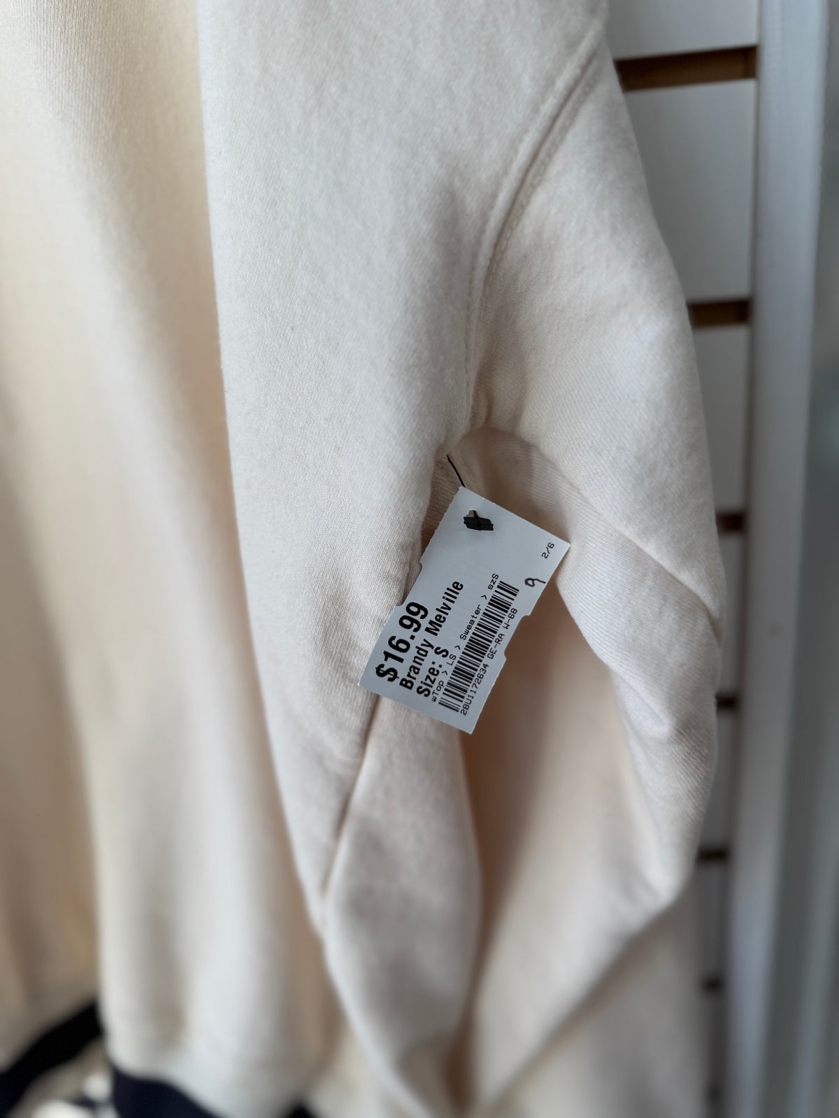 Brandy Melville cream oversized pullover one size