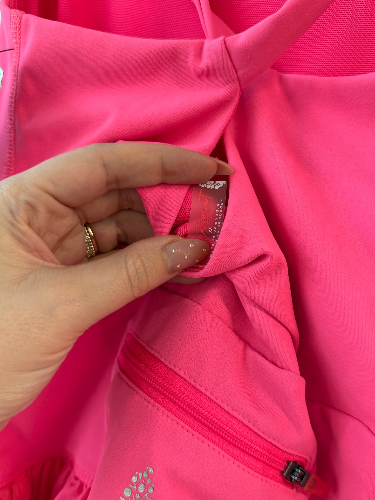 Free People Movement Righteous Runsie pink romper size XS