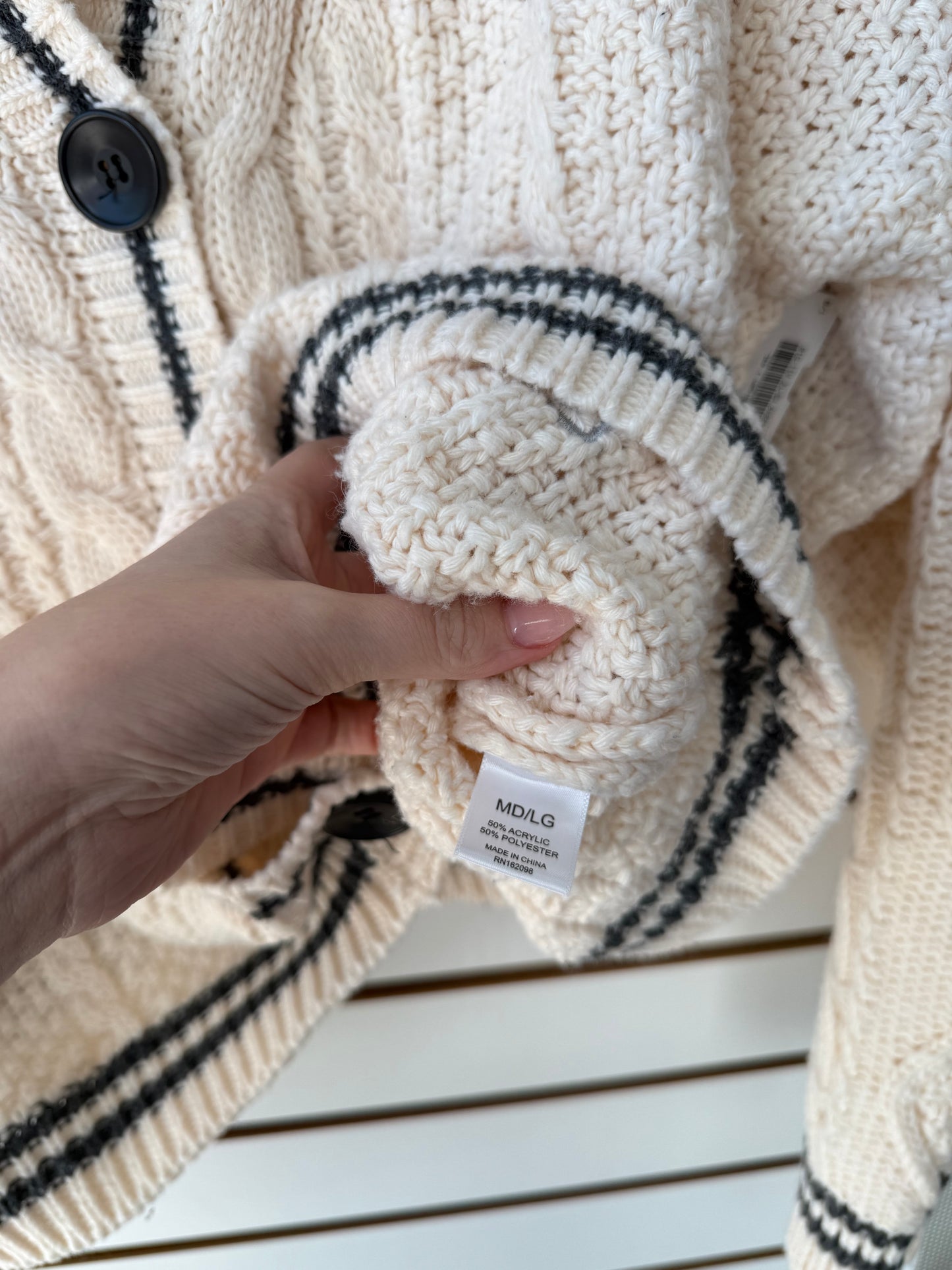 Taylor Swift Folklore cream silver cardigan size M/L