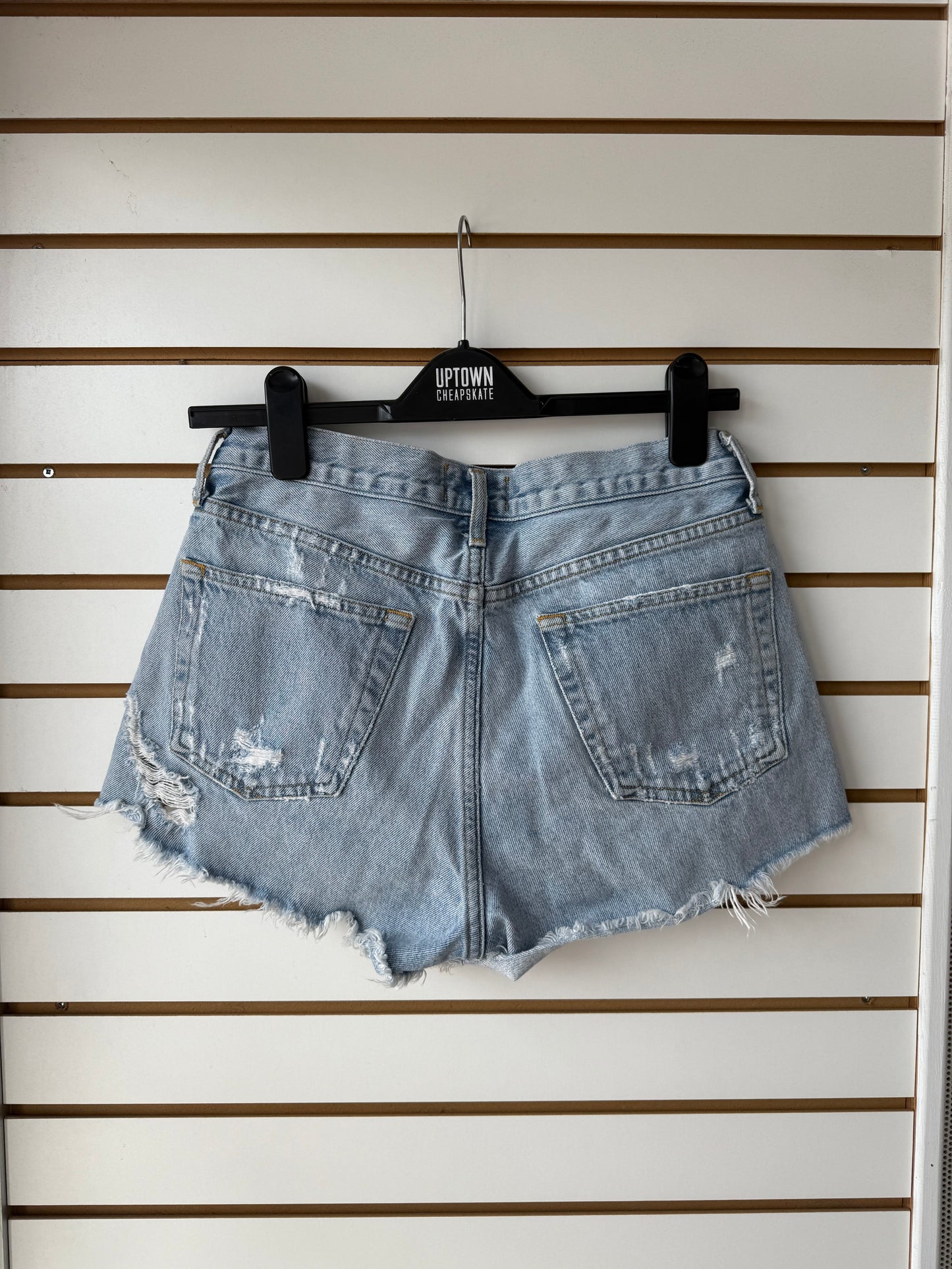 AGOLDE blue denim parker shorts size 27