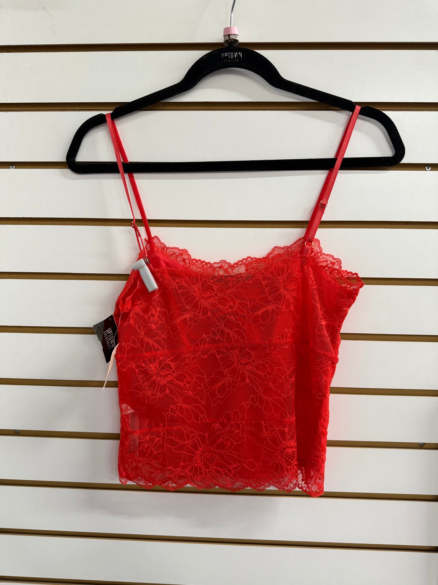 NWT Intimately Free People poppy red lacey essentials tank sz S