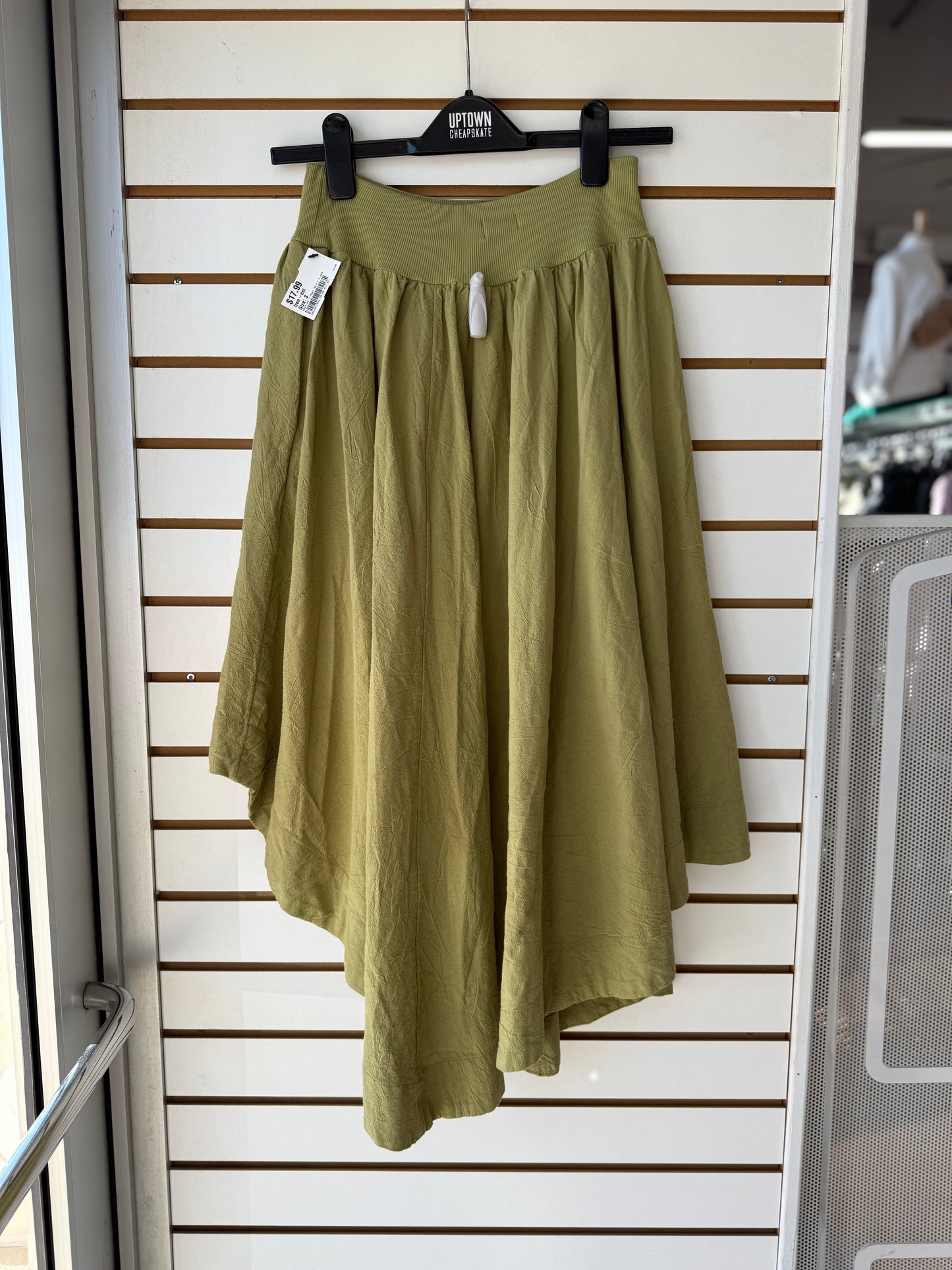 free people free-est green midi skirt size small