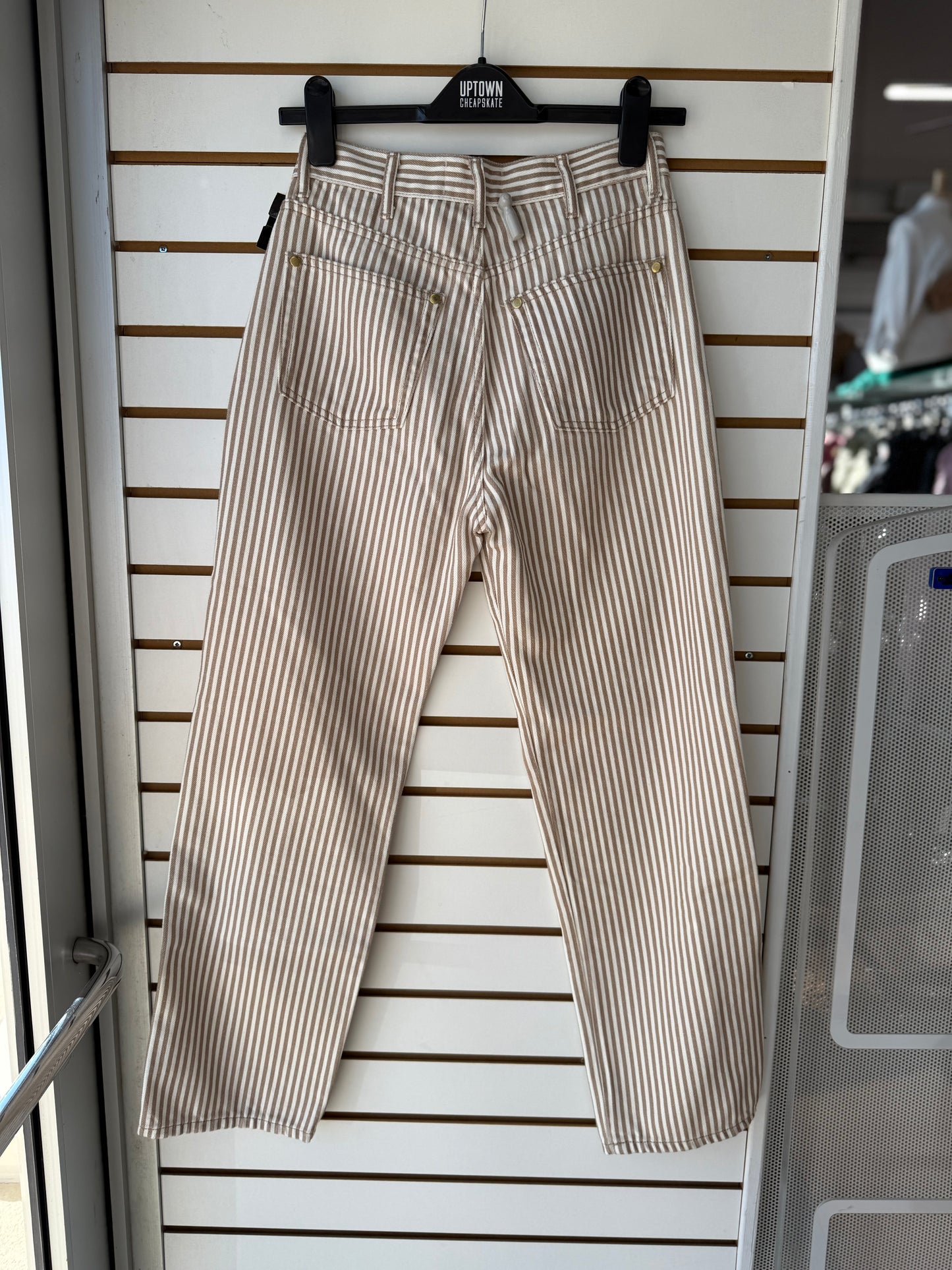 Reformation Cowboy Striped High Rise Straight Jeans size 26