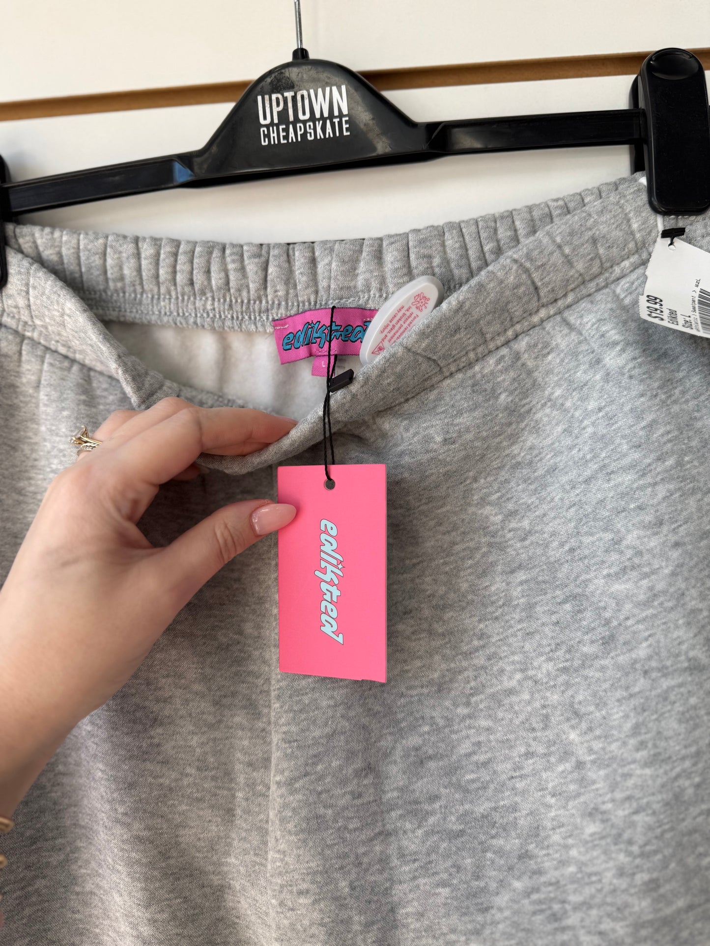 NWT Edikted wide leg gray sweatpants size large