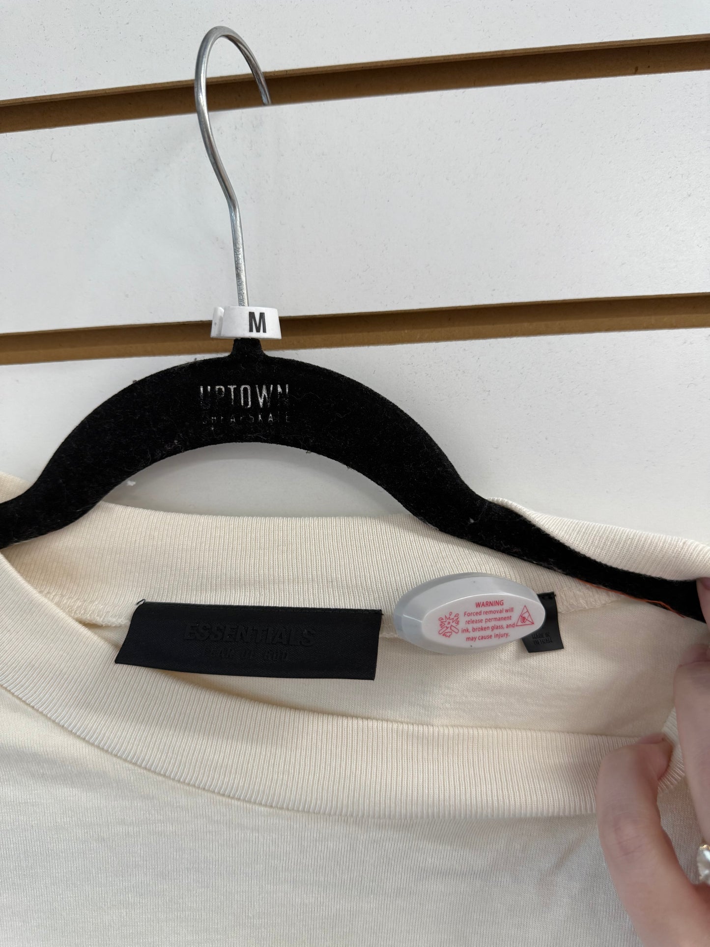 NWT Essentials Fear of God cream & blue tshirt sz mens Med (oversized)