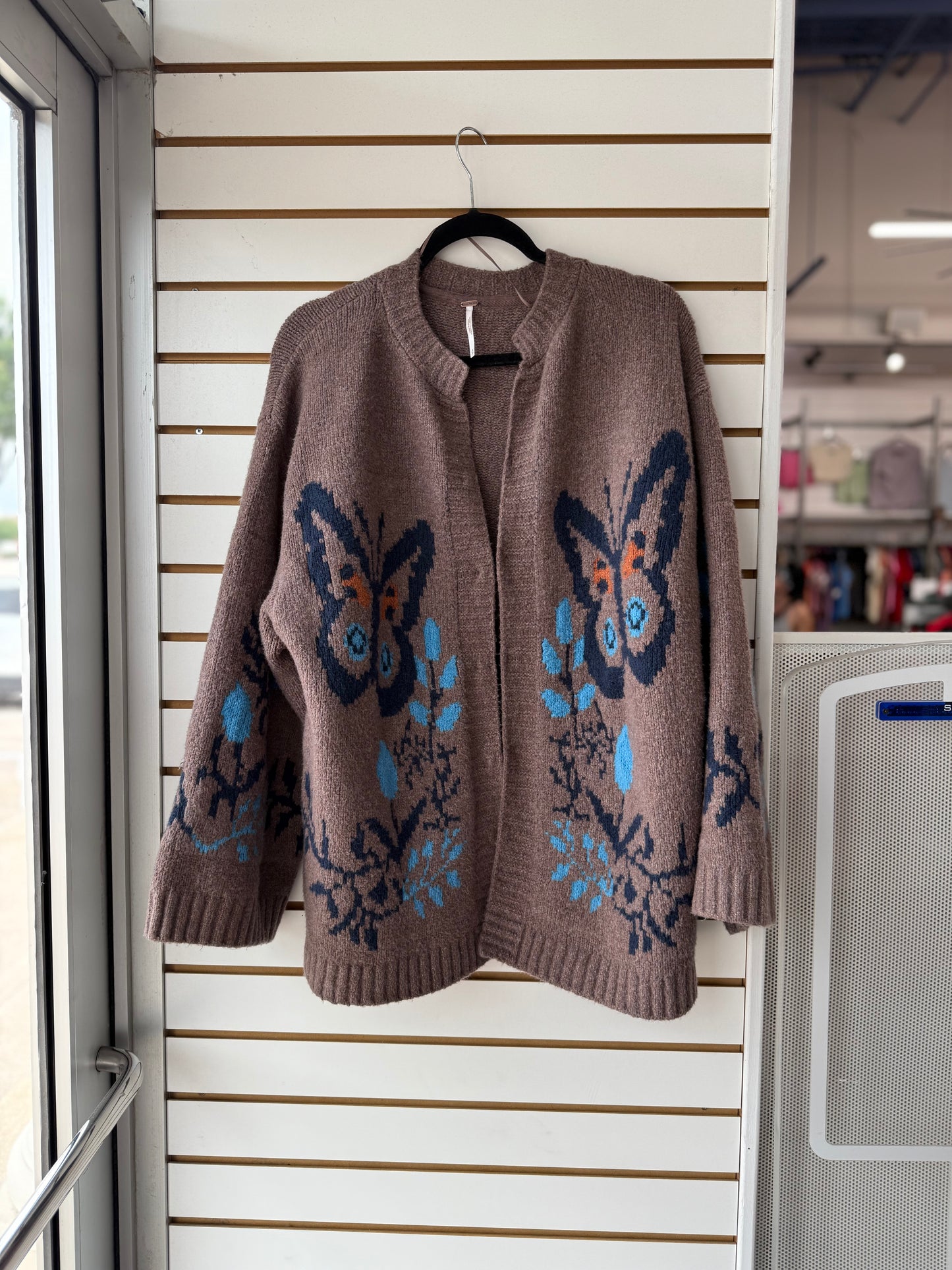 Free People Greer brown knit cardigan size small