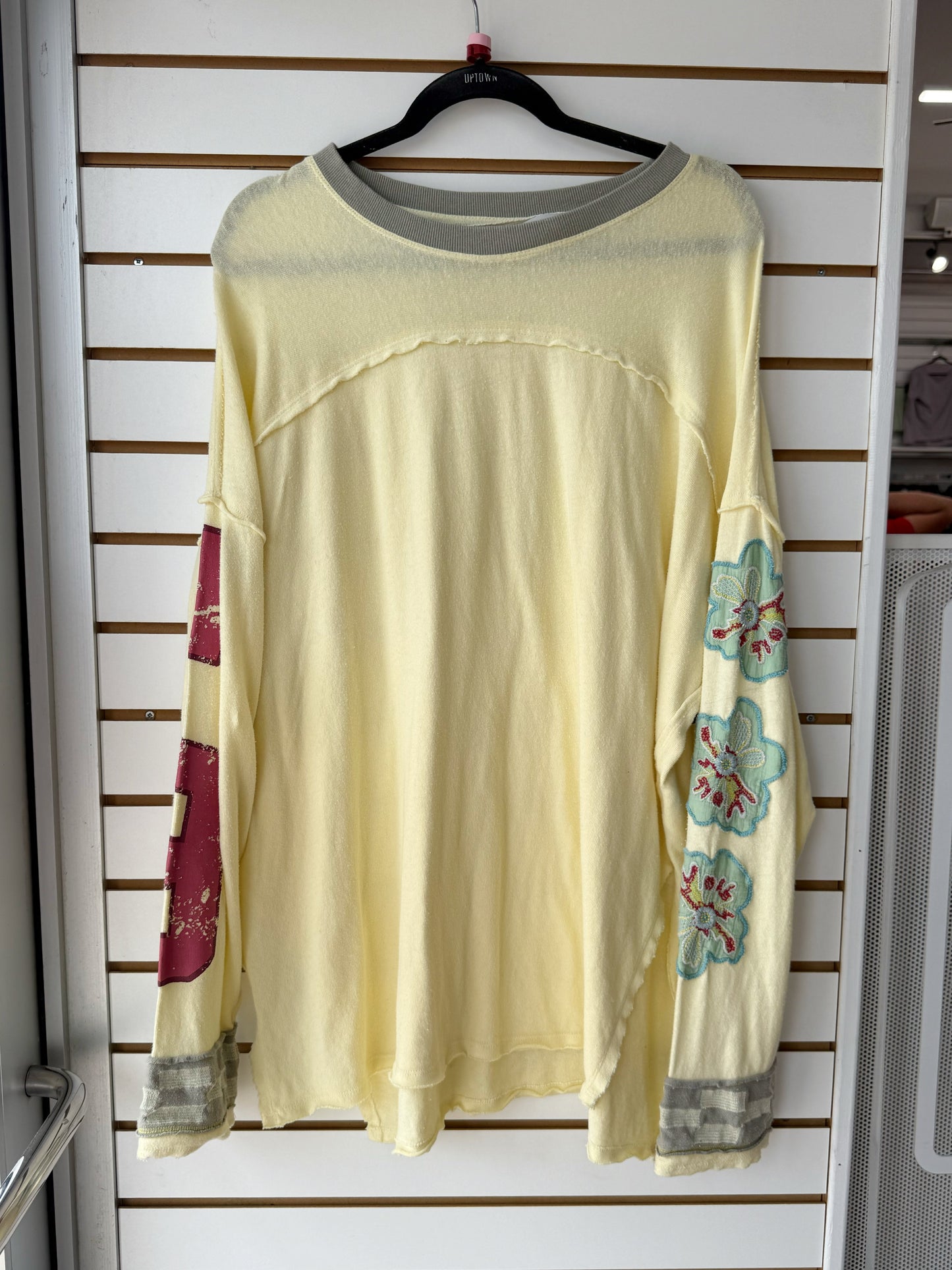 Free People yellow invincible tee very oversized size XS