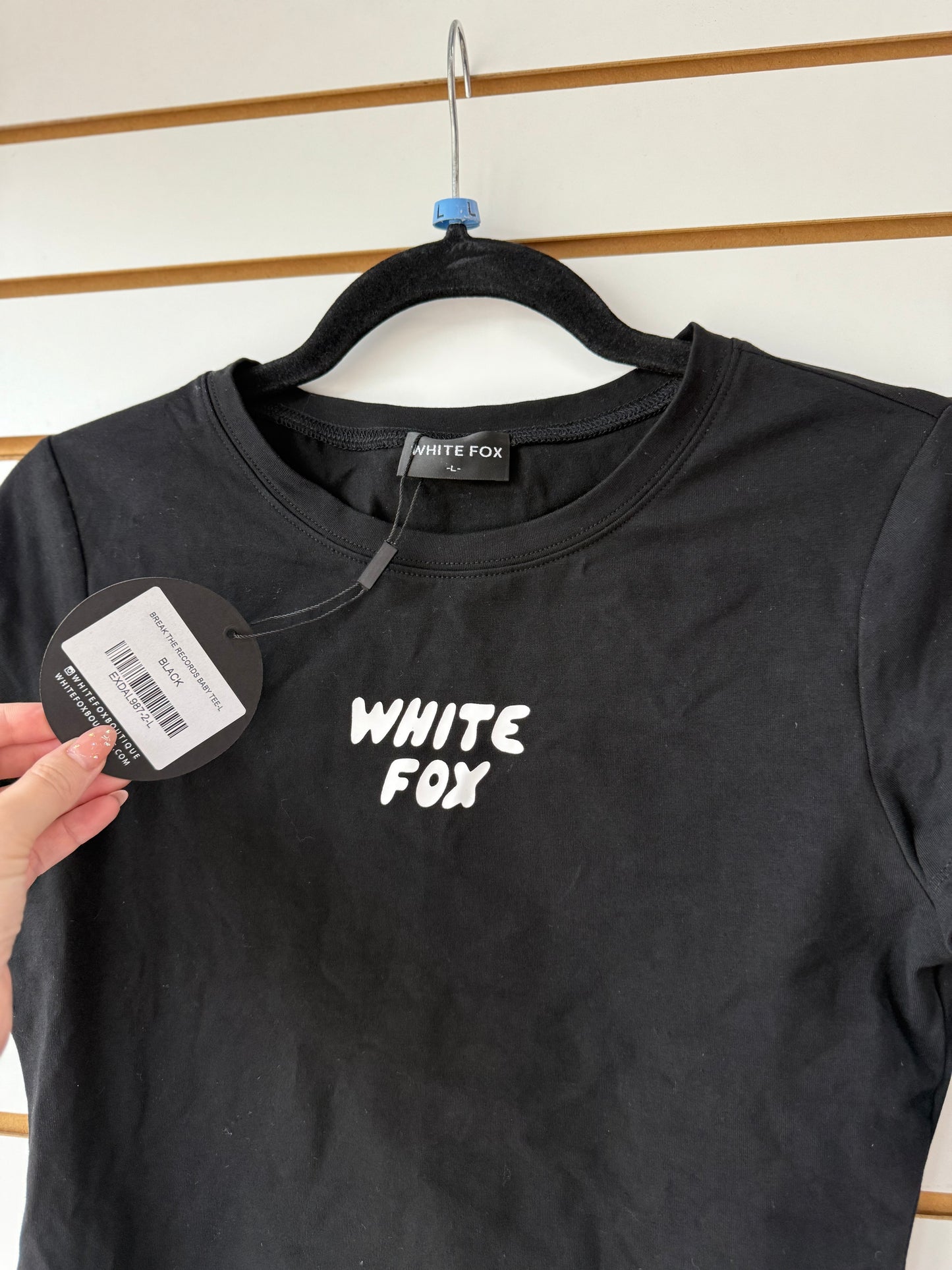 NWT White Fox break the records baby tee size large
