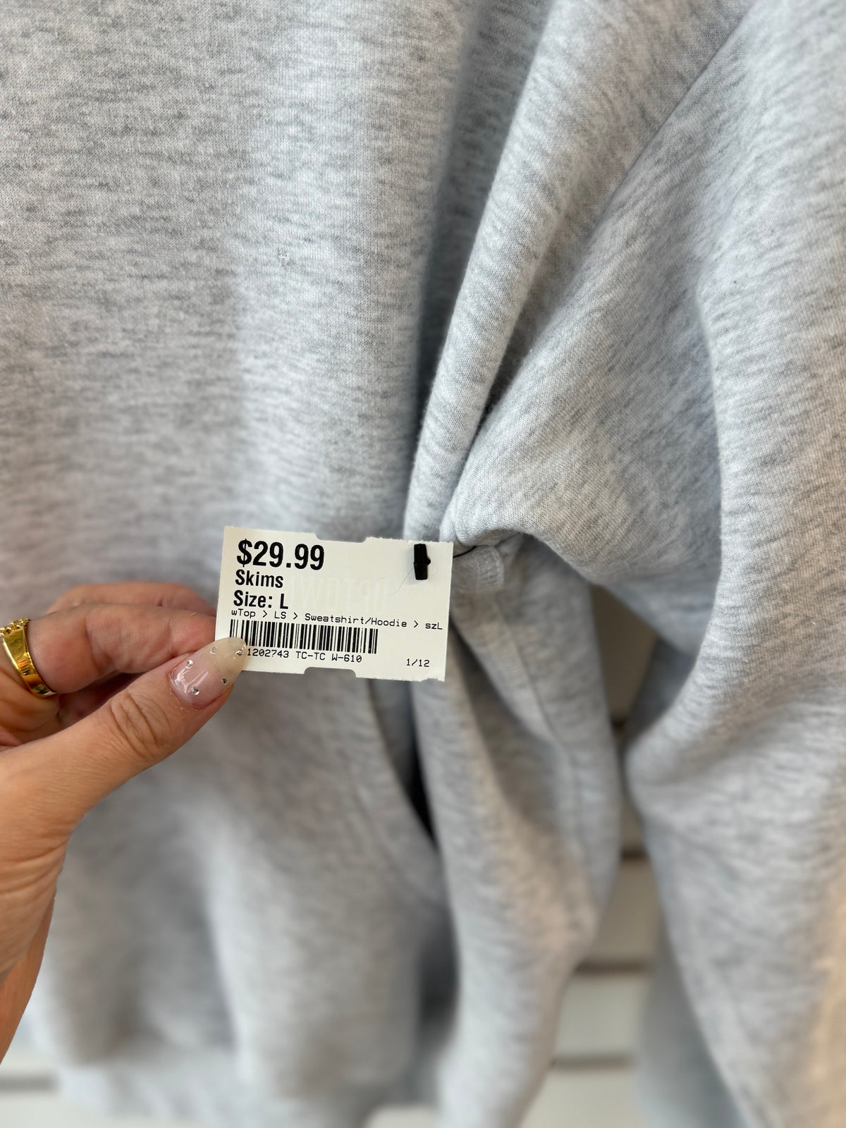 SKIMS gray hoodie size large