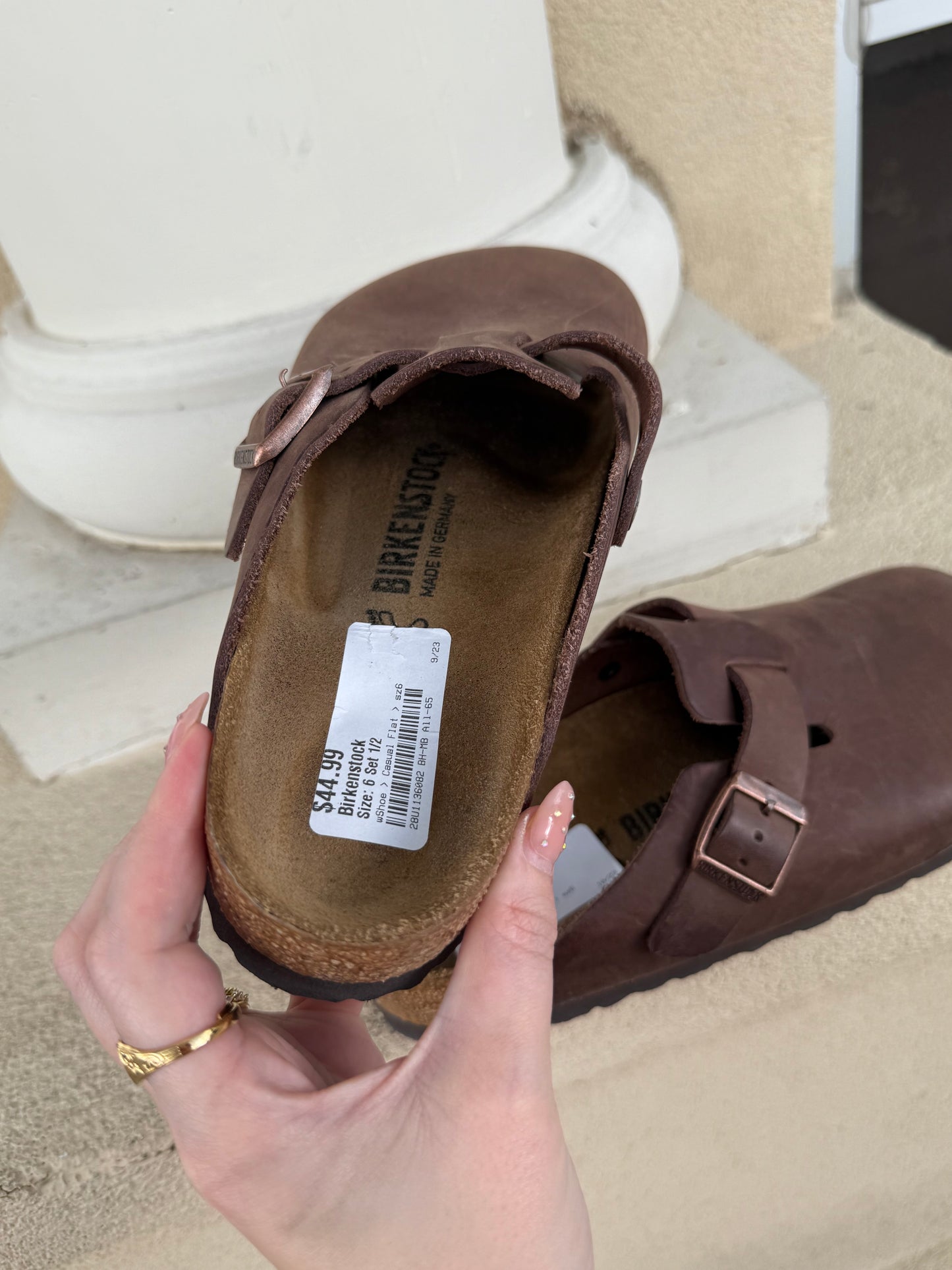 Birkenstock boston brown leather mules size women’s 6/37