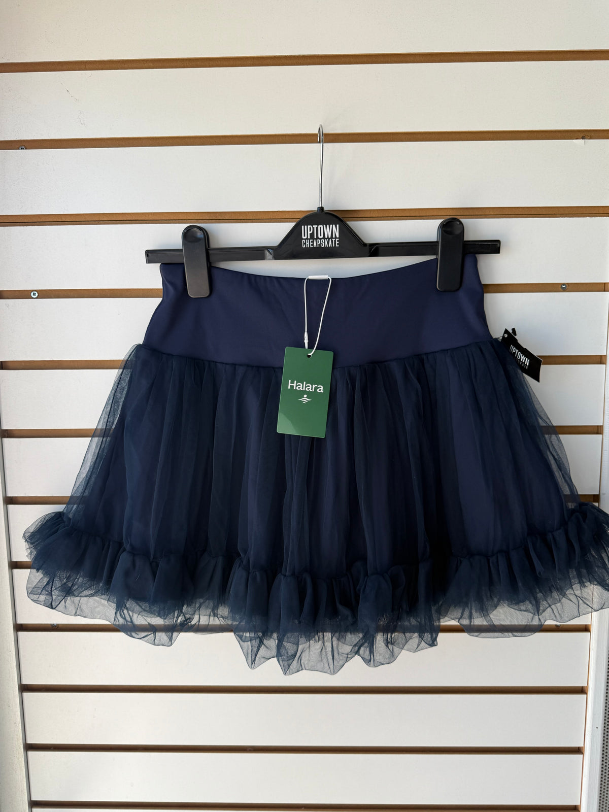 NWT Halara navy tulle skirt w/ shorts size medium
