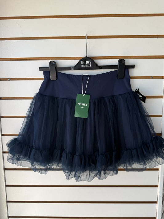 NWT Halara navy tulle skirt w/ shorts size medium