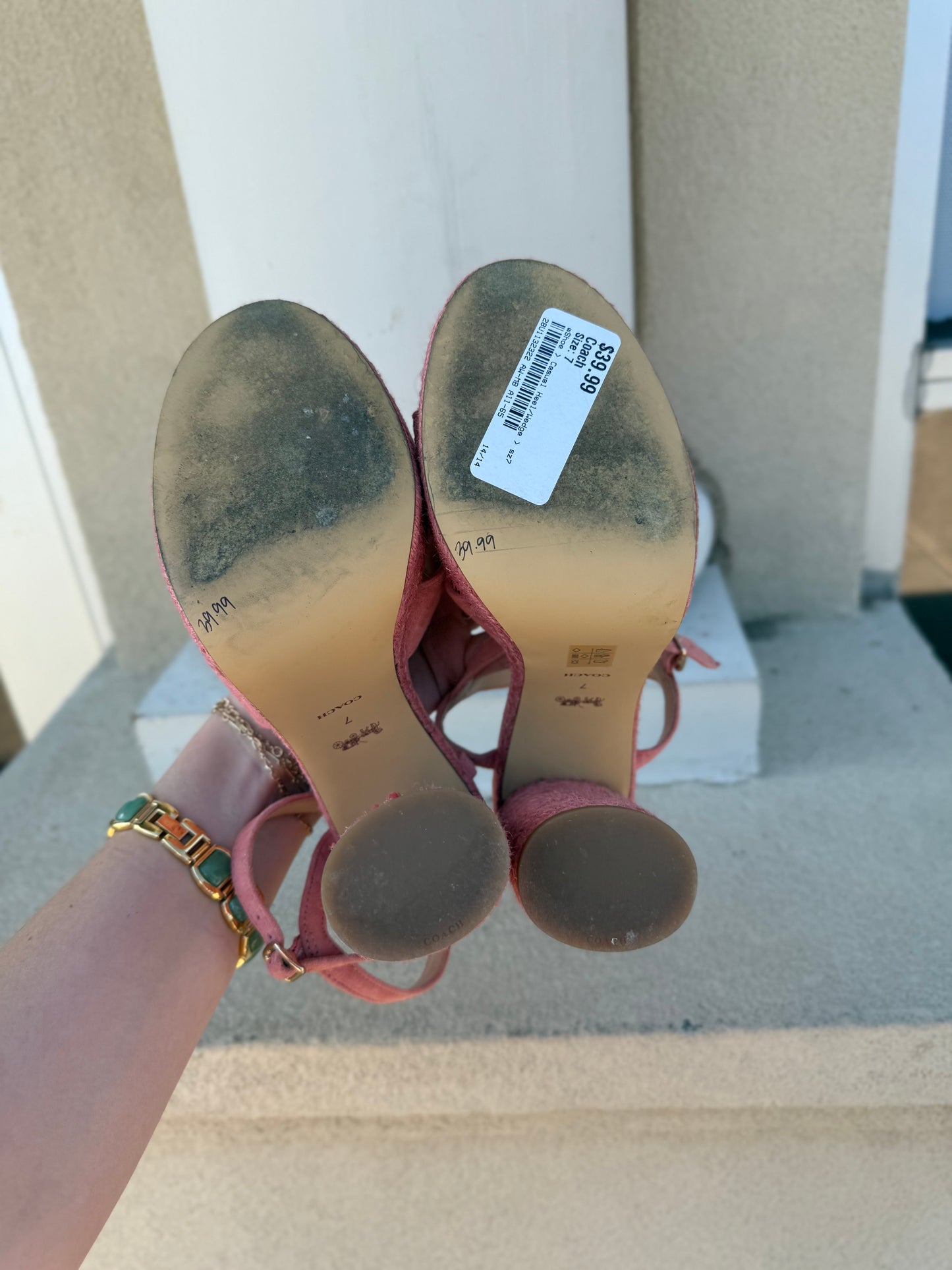 Coach pink Talina heel sandal size 7