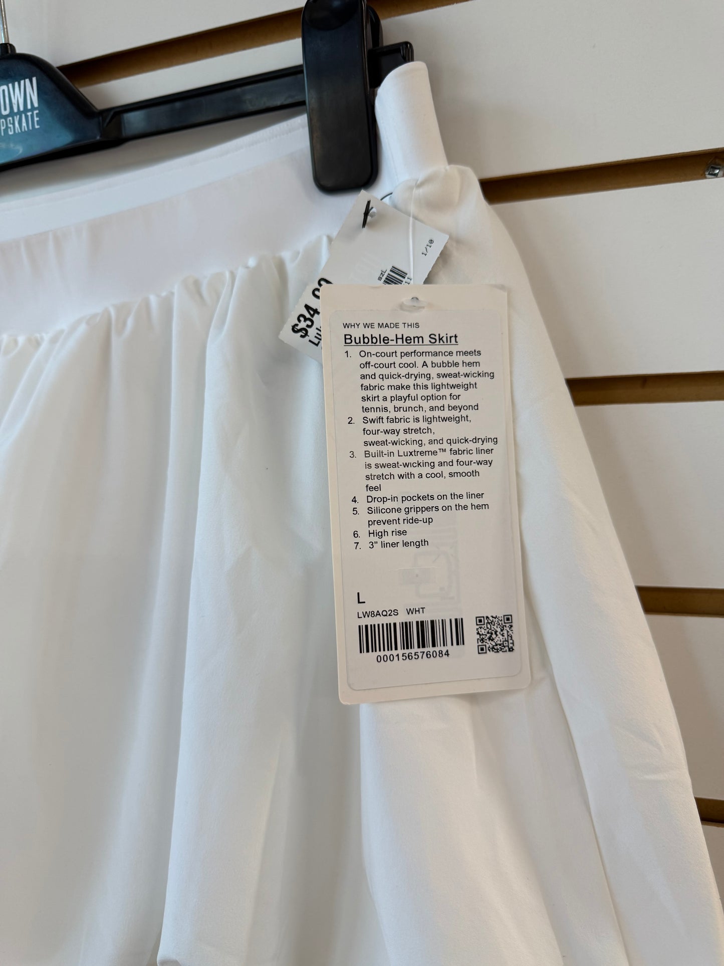 NWT Lululemon white bubble hem skirt sz Large