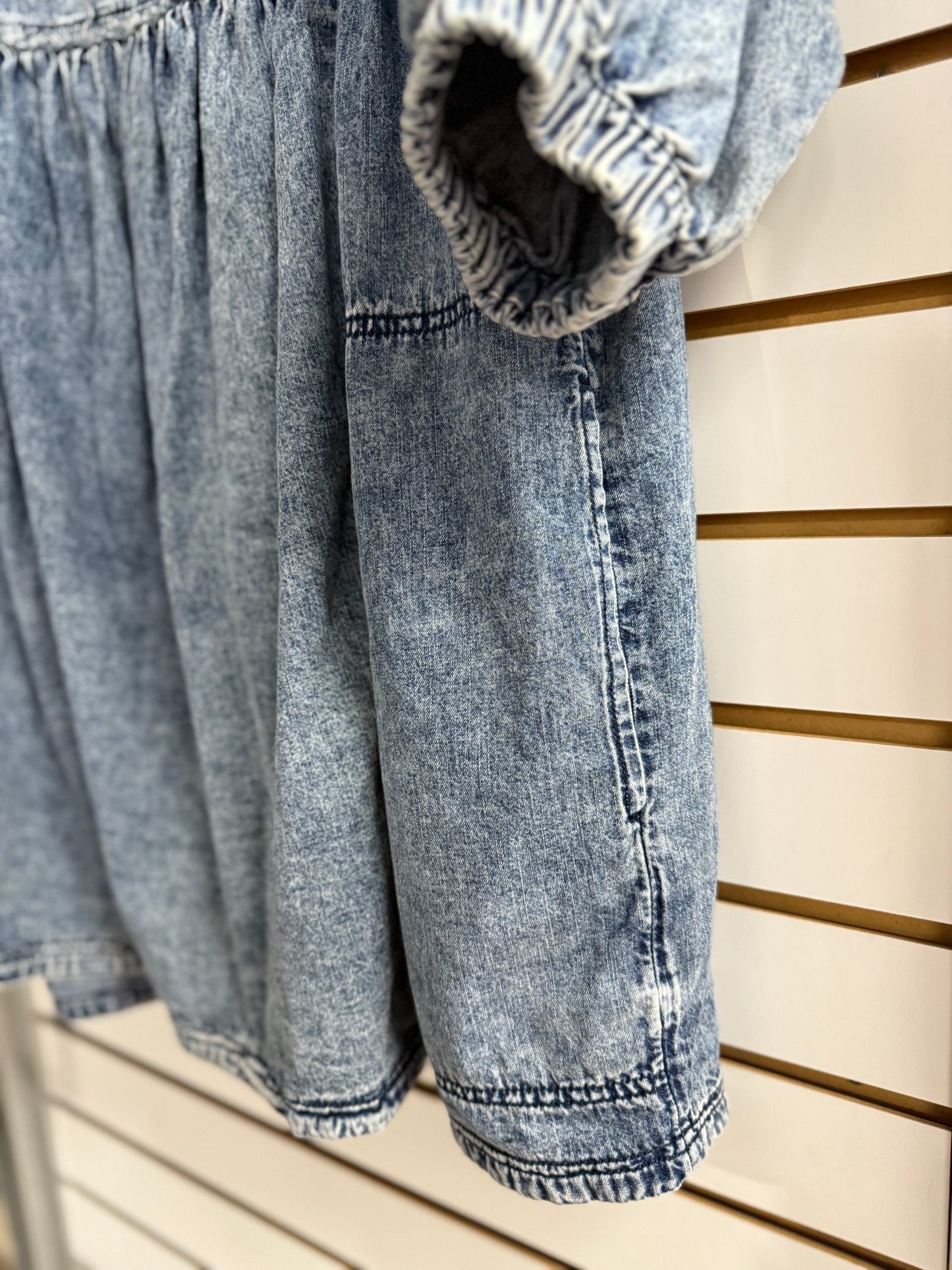 Free People Get Obsessed denim mini dress az Large
