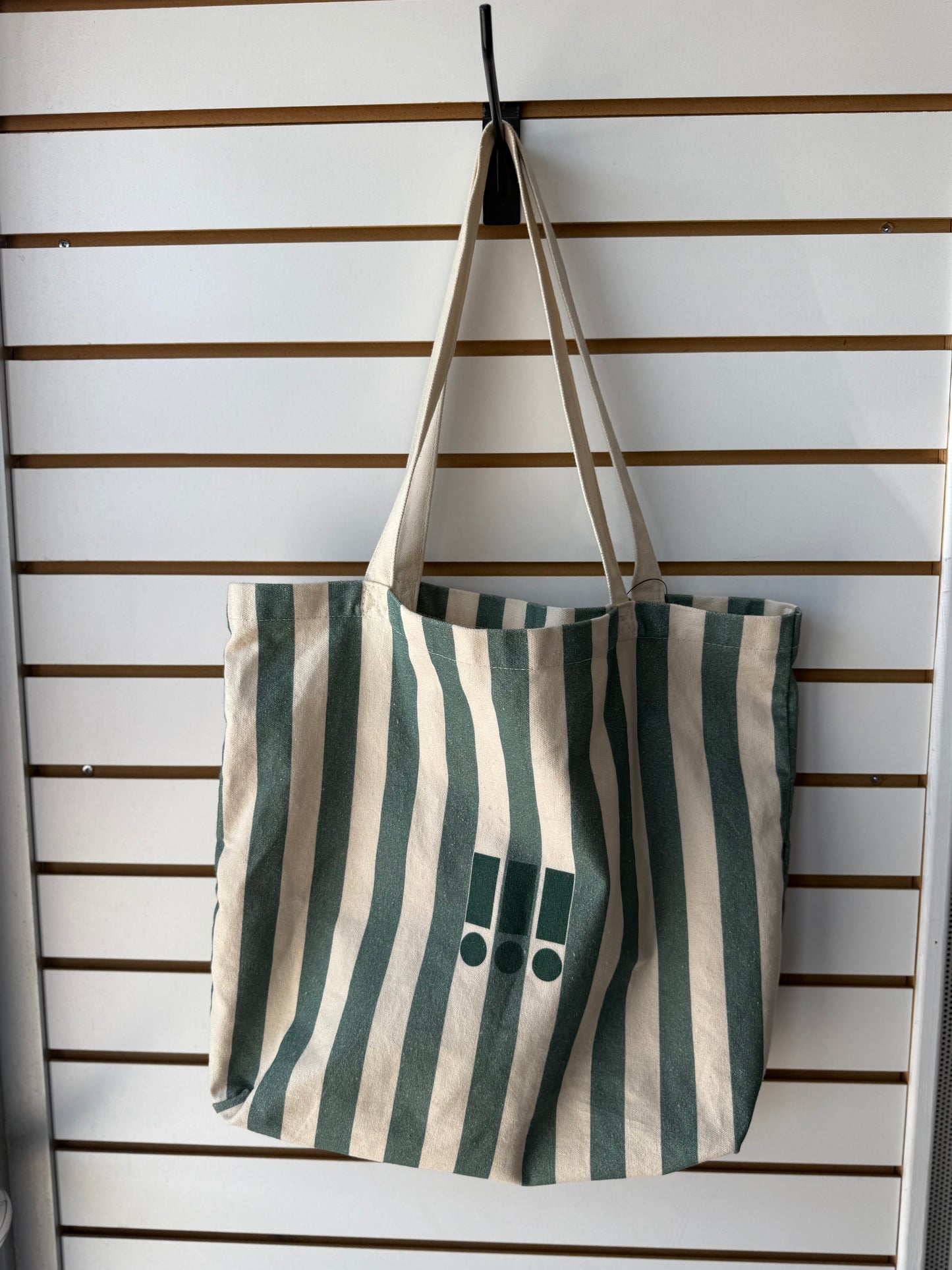 Daily Drills green striped canvas bag (has spotting)