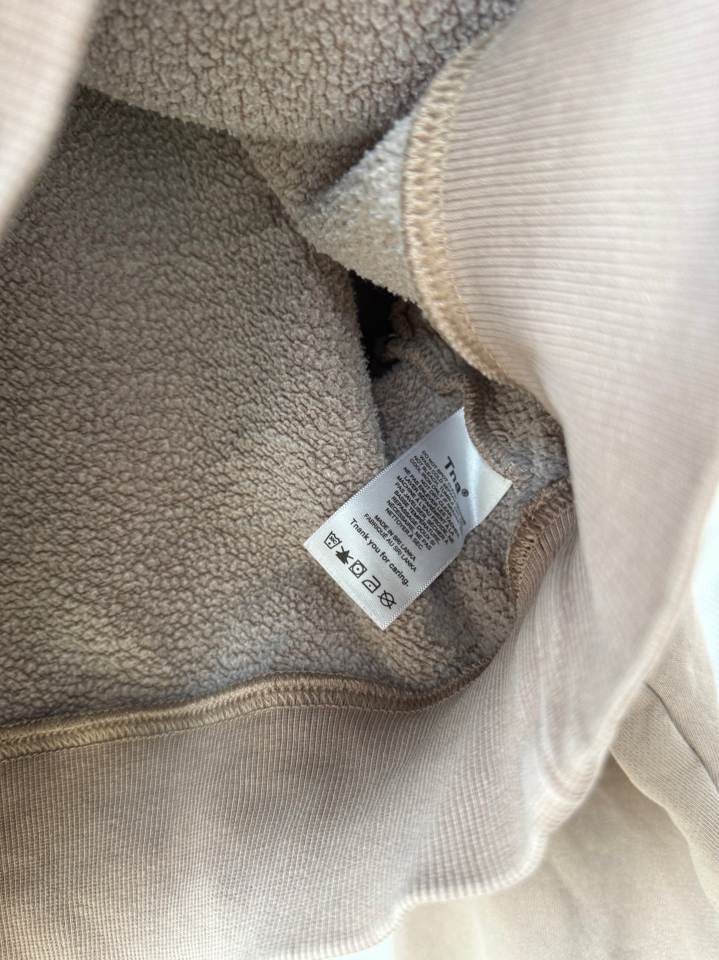 TNA sweat fleece cropped quarter zip size medium