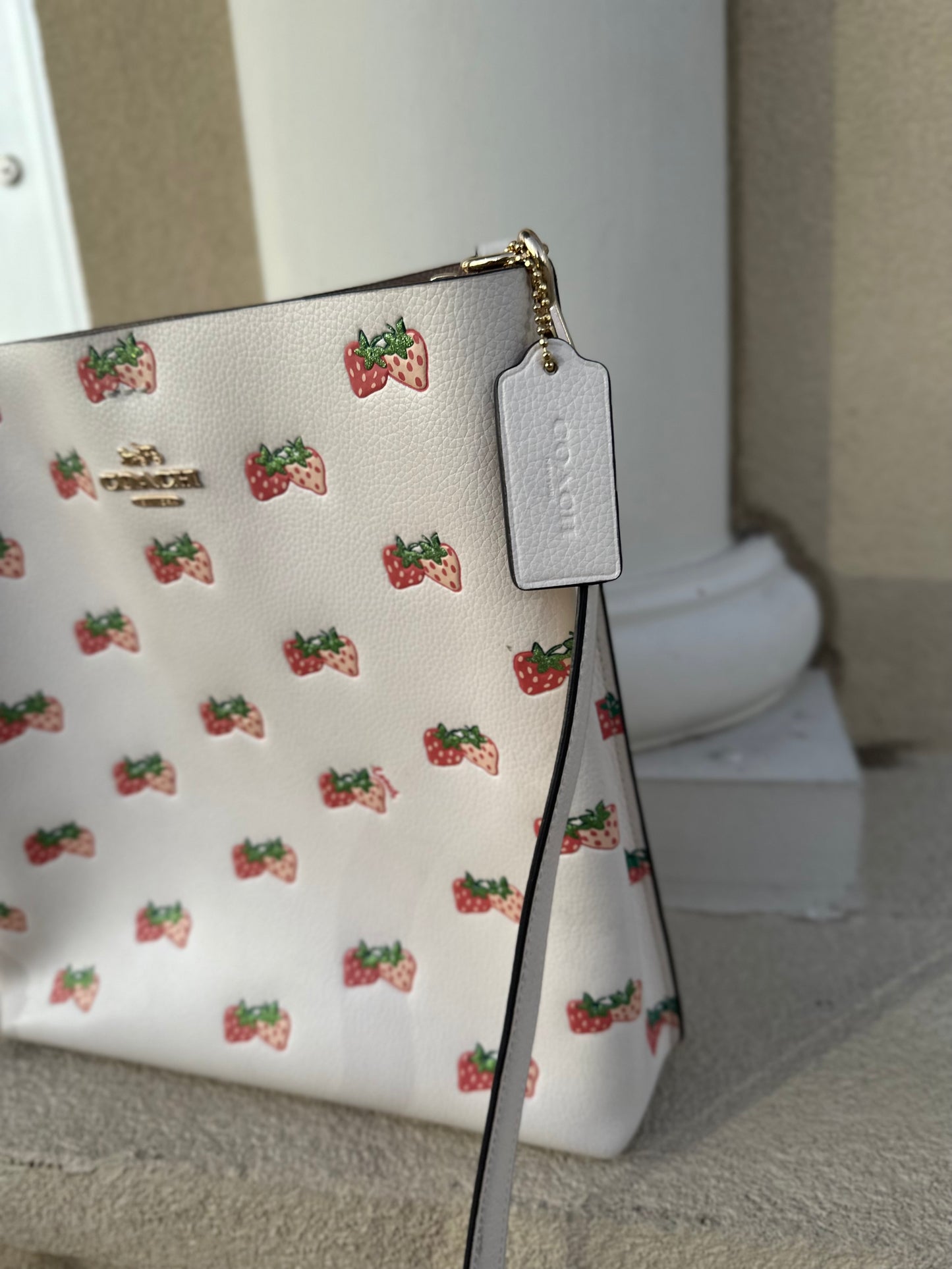 Coach Mollie bucket bag with strawberry print