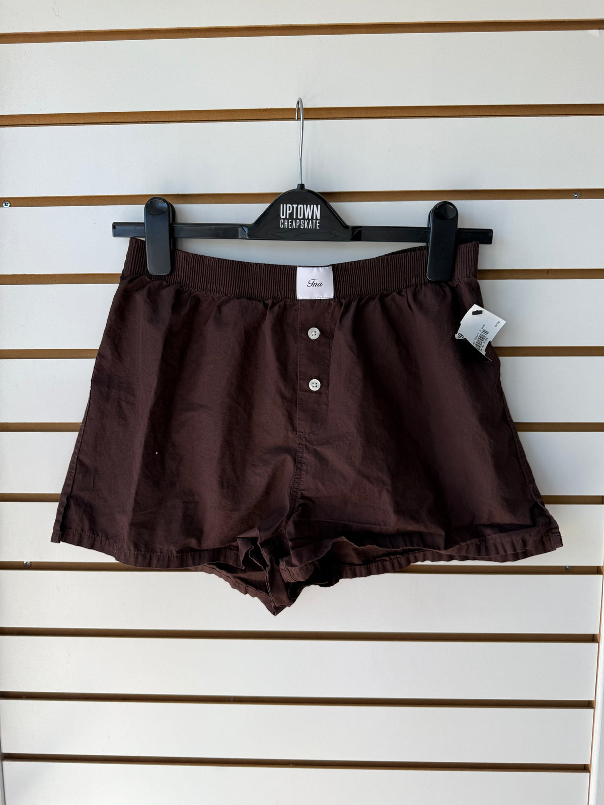 TNA Aritzia brown boxer shorts size small