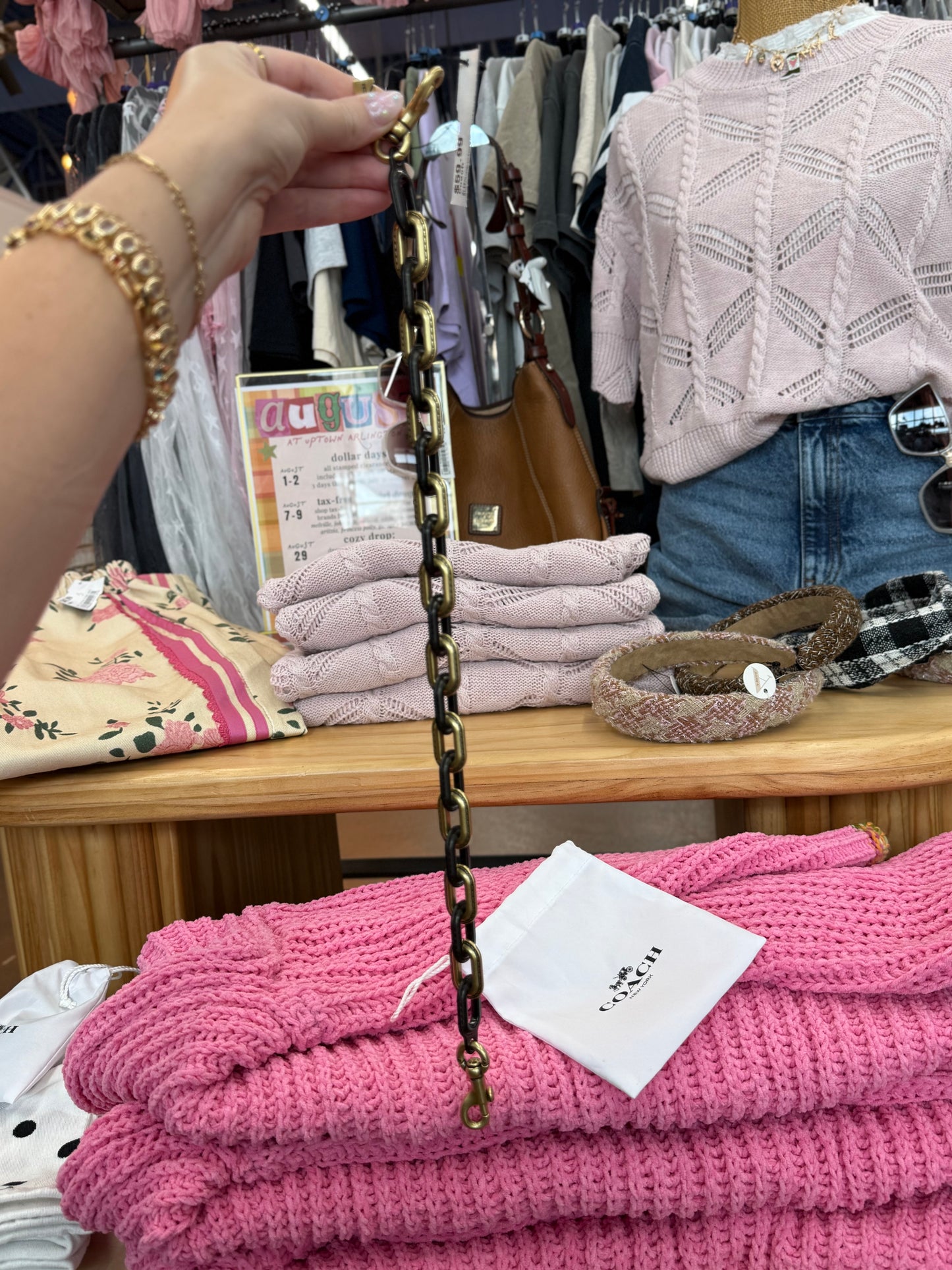 Coach link chain strap
