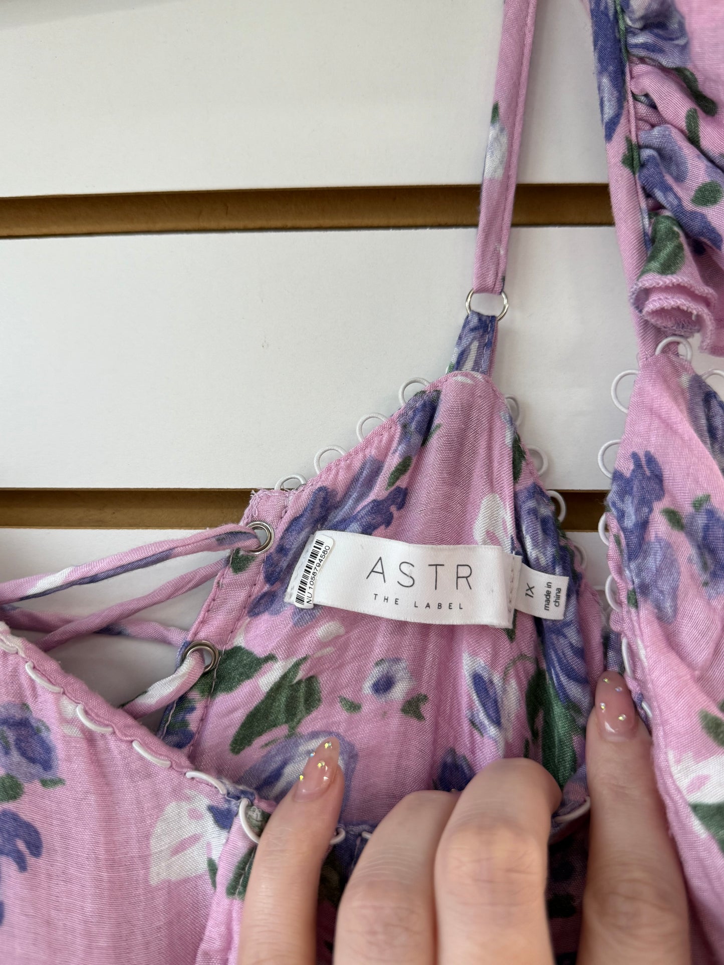 RESERVED ASTR floral tie back dress size XL