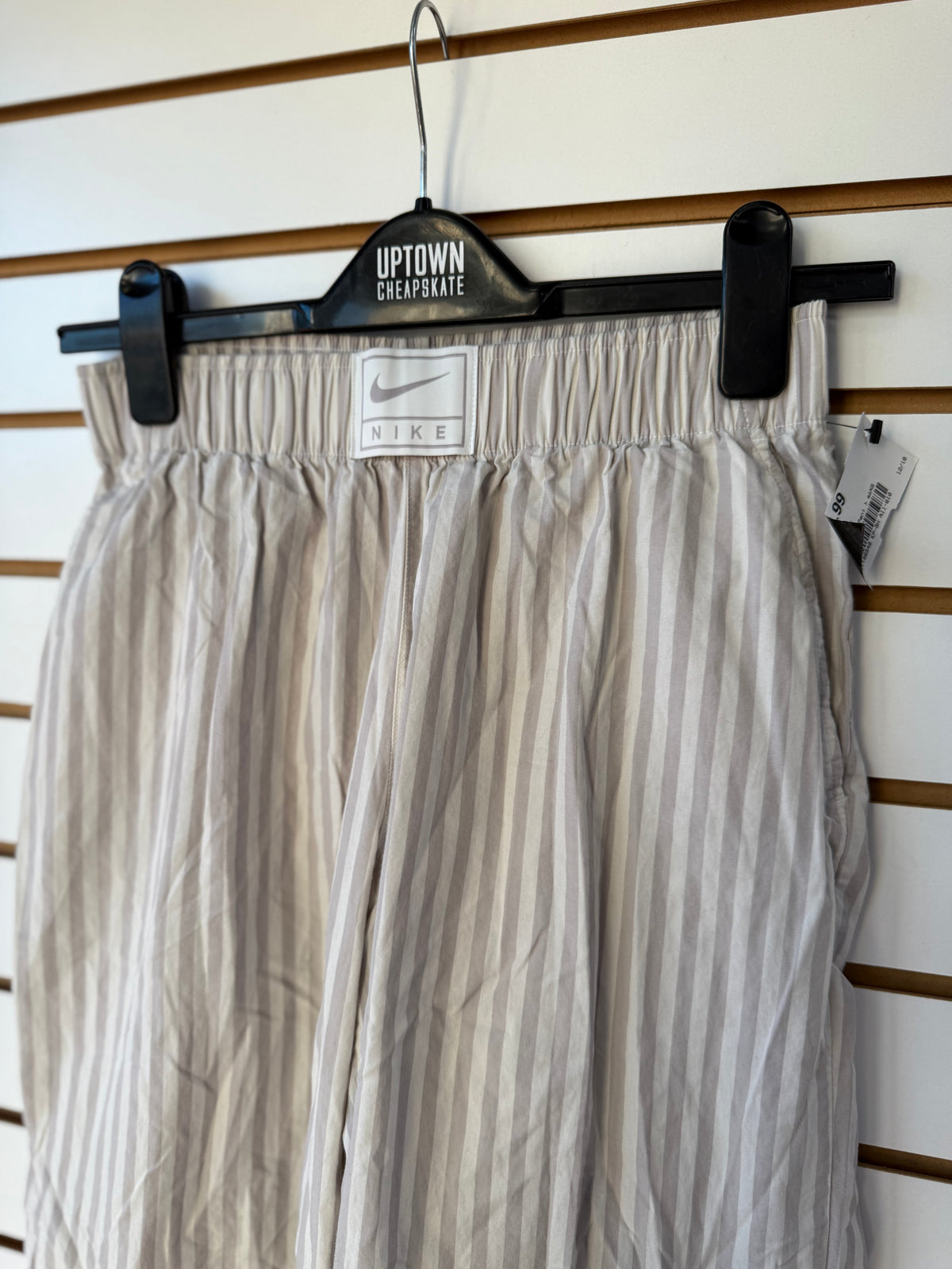 Nike gray striped poplin boxer pants sz XS