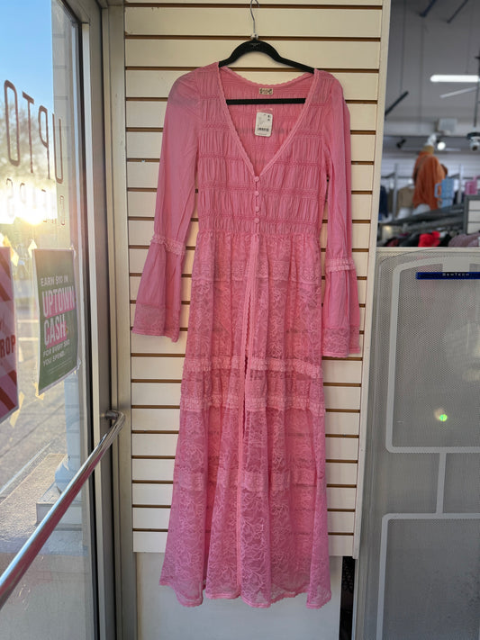 NWT Intimately Free People Sweet Saloon pink maxi bodysuit size medium