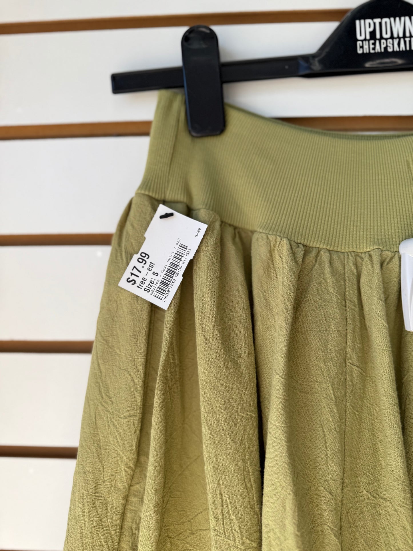 free people free-est green midi skirt size small