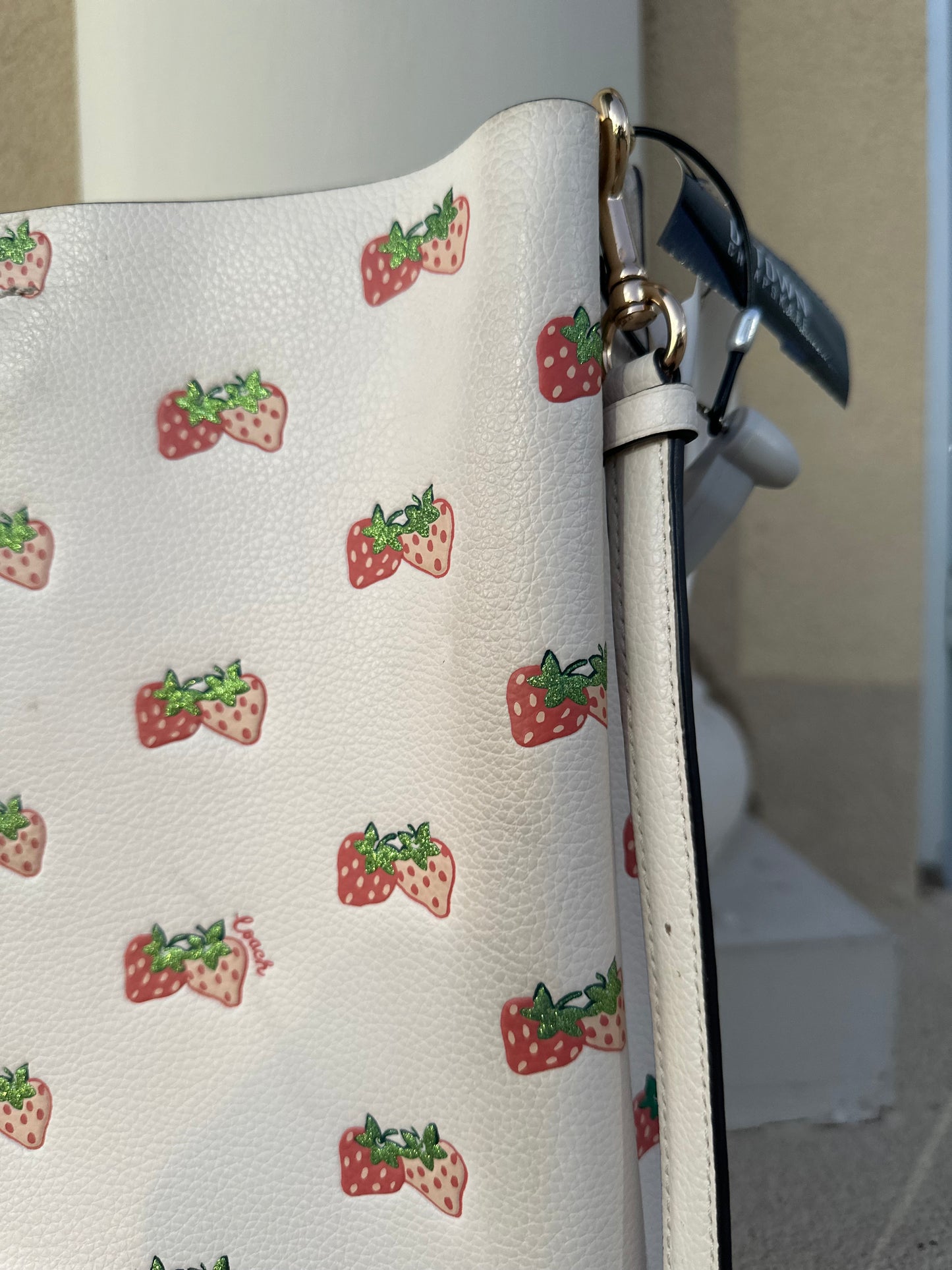 Coach Mollie bucket bag with strawberry print