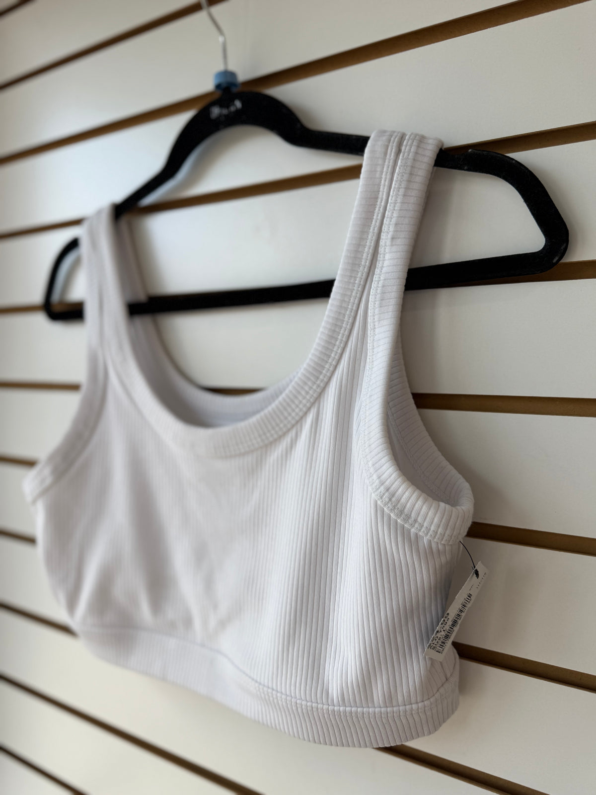 ALO Yoga white ribbed tank size large