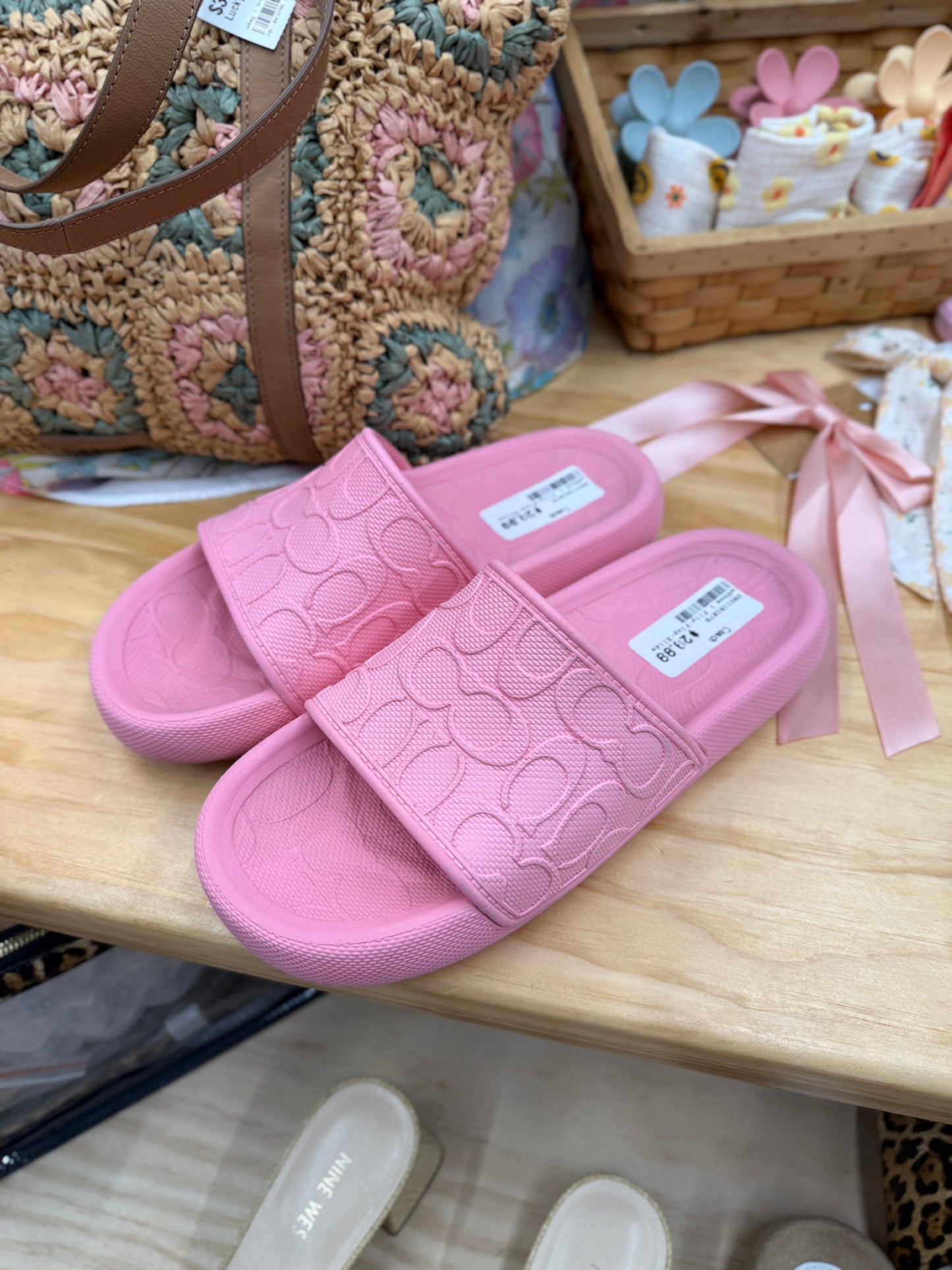 Coach Pink rubber slides size 8 RESERVED