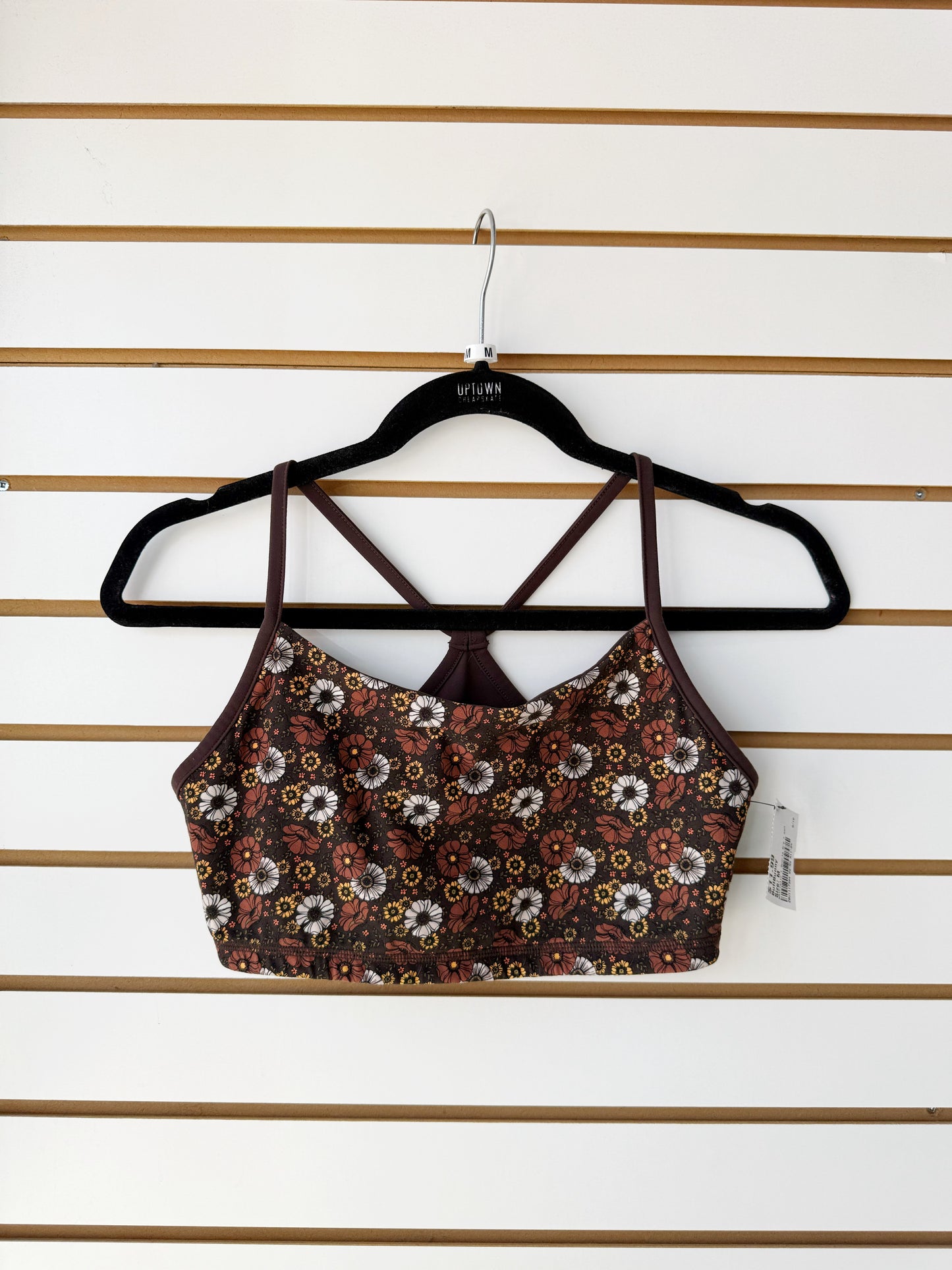 Buff Bunny brown florals sports bra size medium