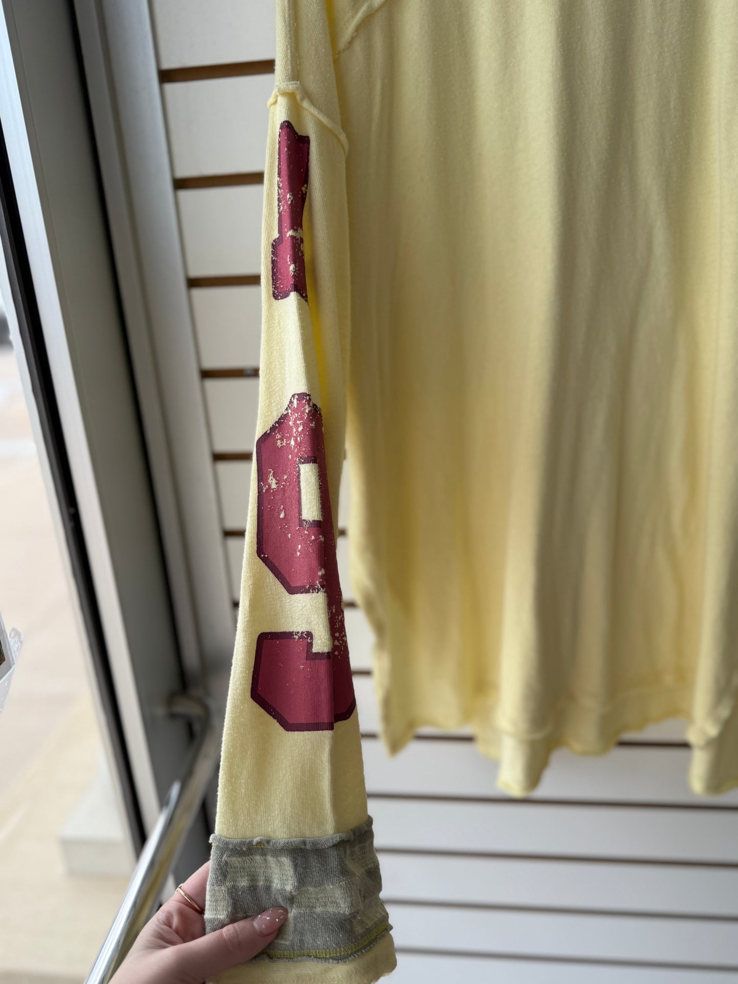 Free People yellow invincible tee very oversized size XS