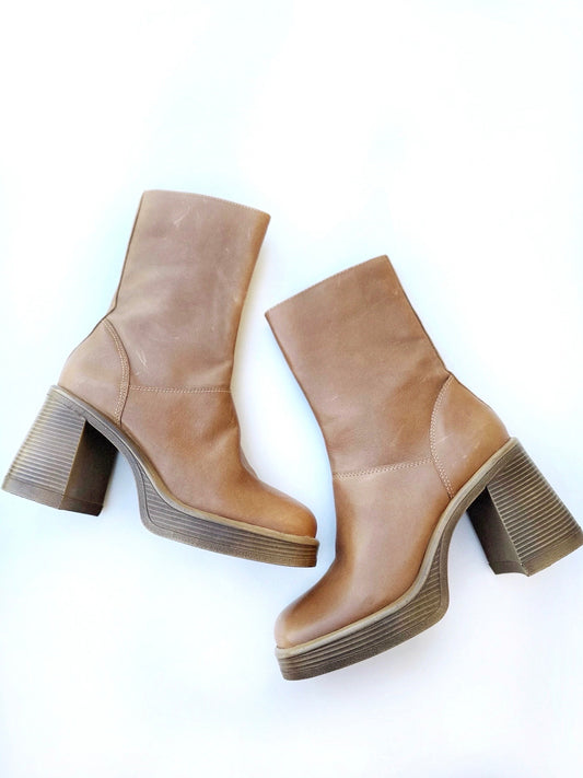 Steve Madden Fantsie brown leather booties (9.5)