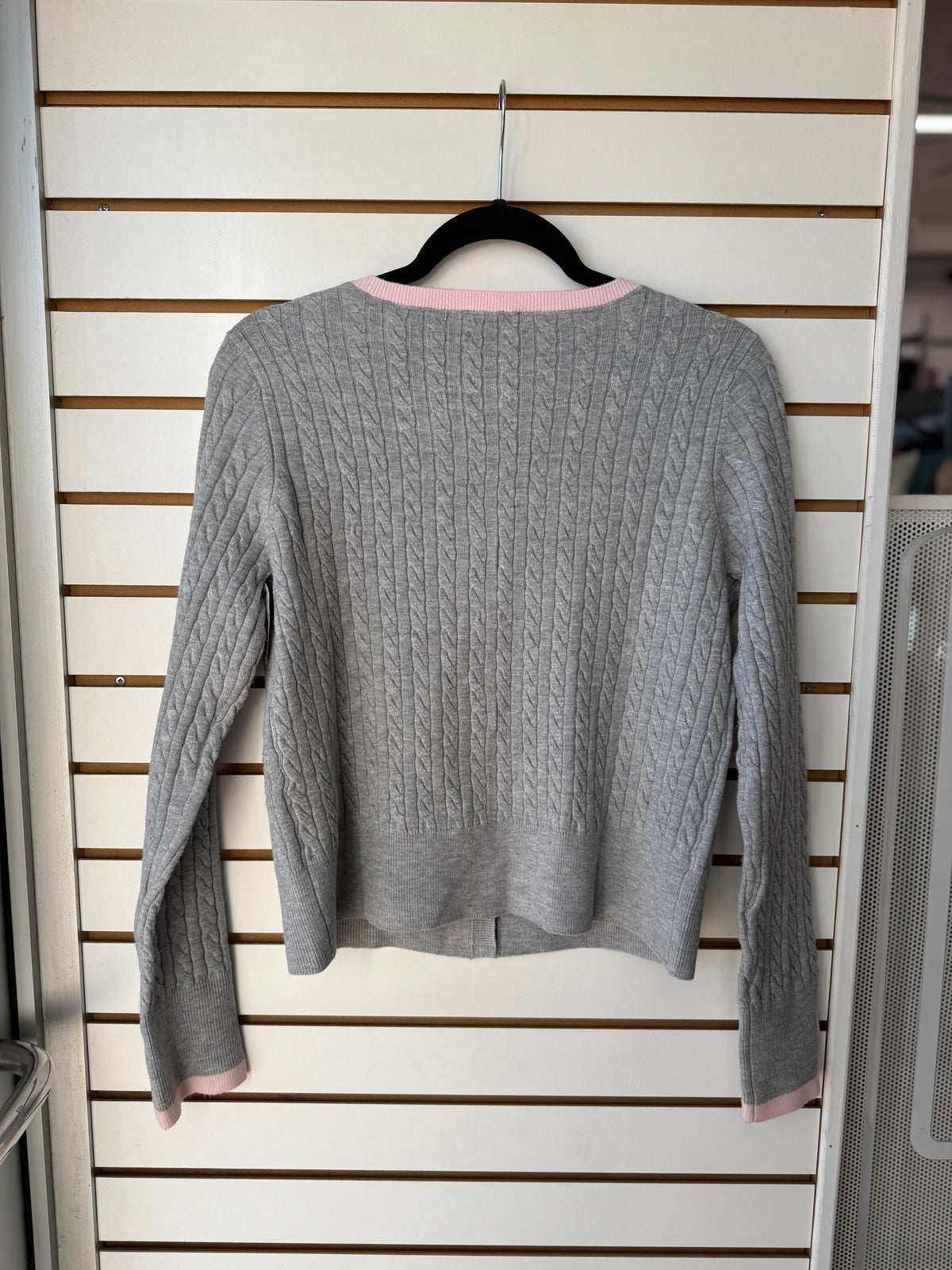 Love Shack Fancy x Victoria’s secret PINK gray pink knit cardigan size medium