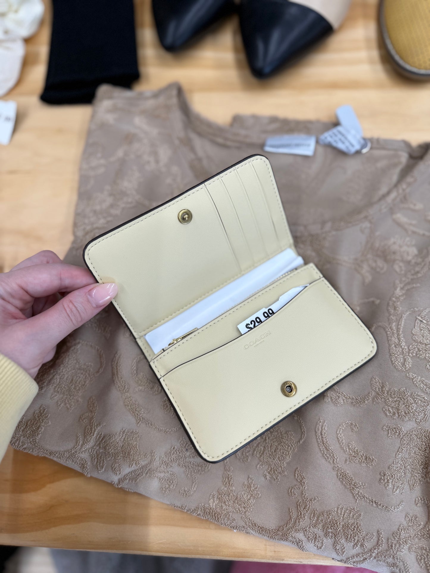 NWT Coach cream wallet