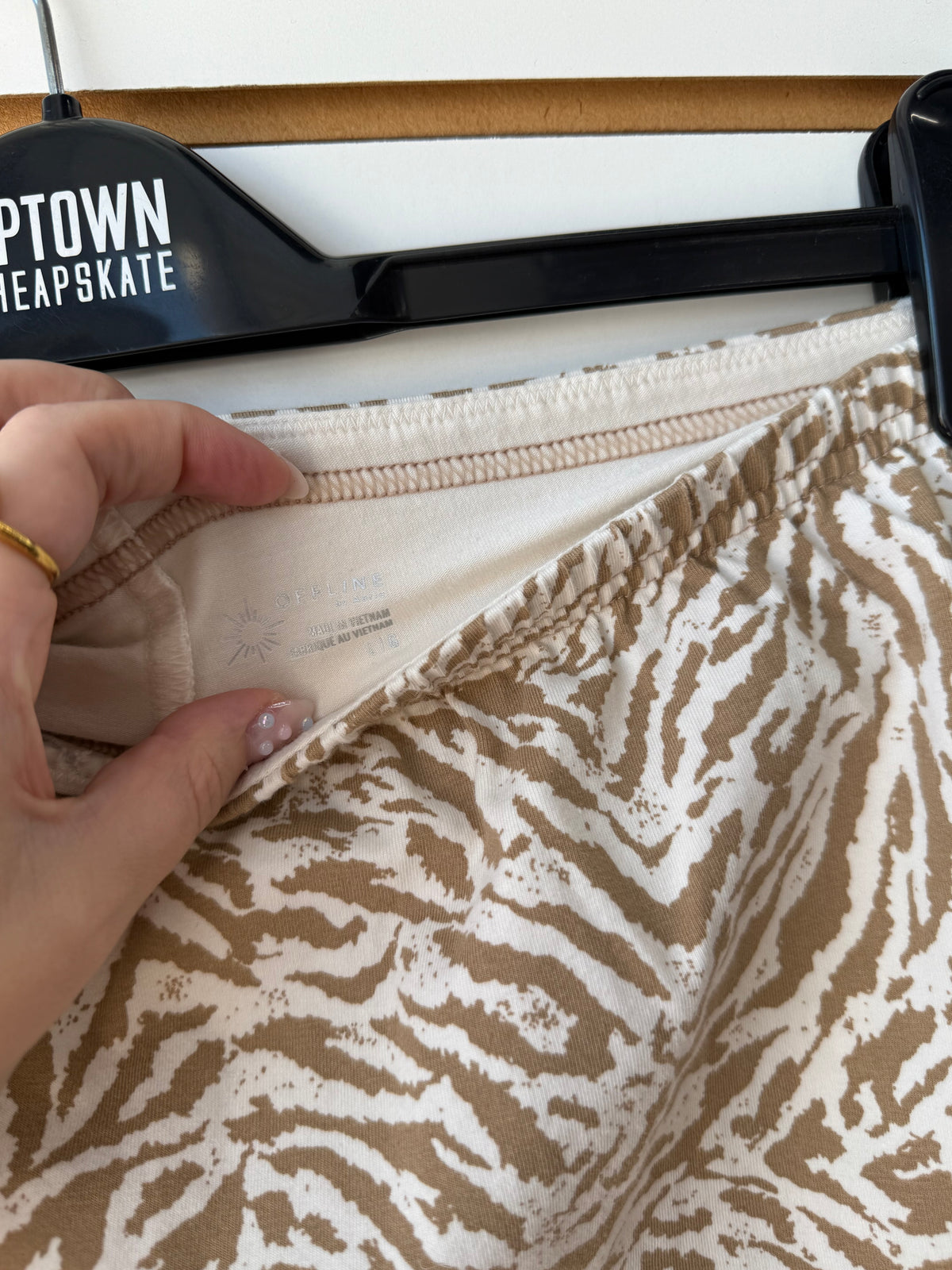 Aerie brown zebra striped skirt w/ shorts size large