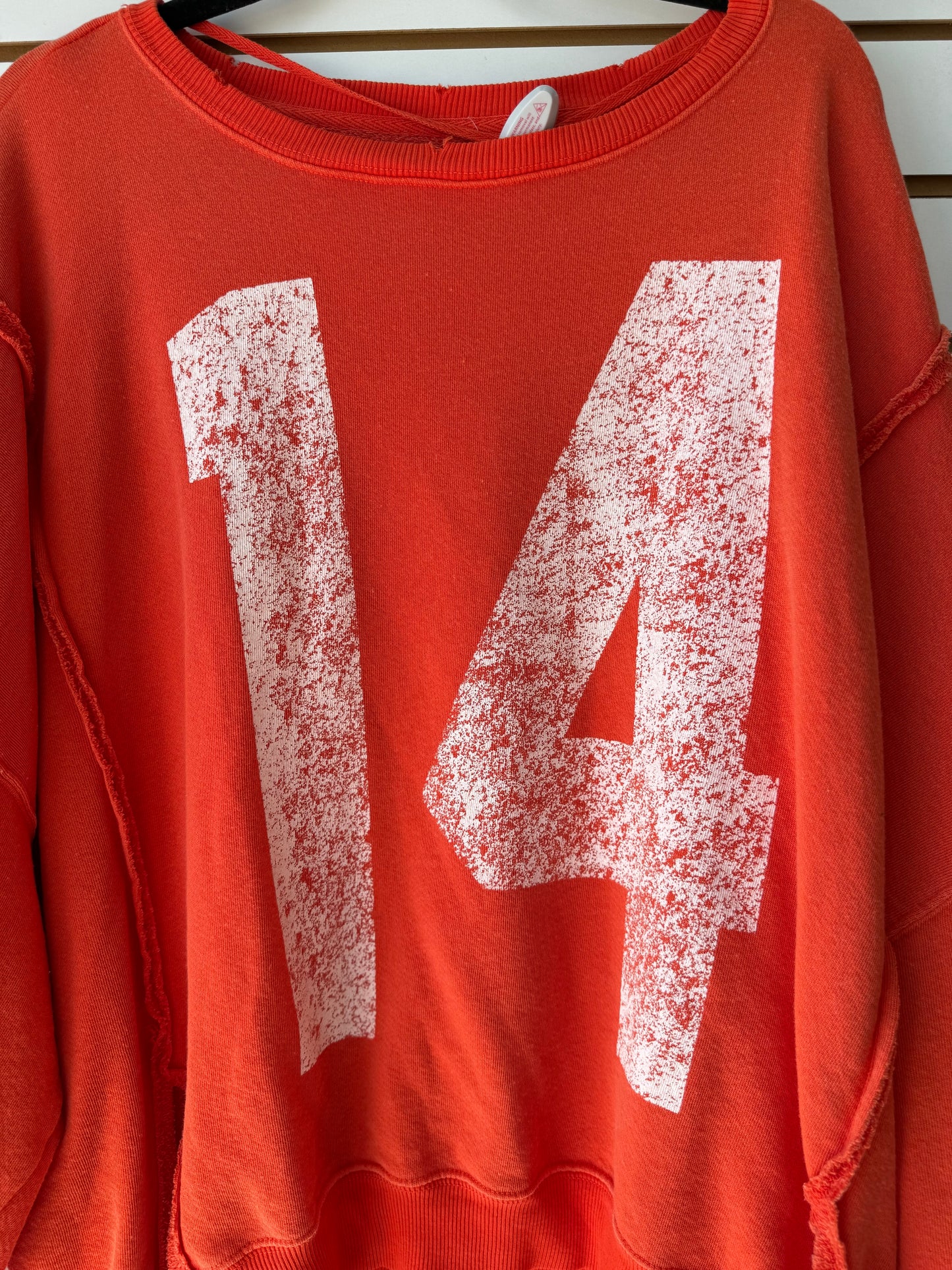 We the Free red/orange oversized pullover size small