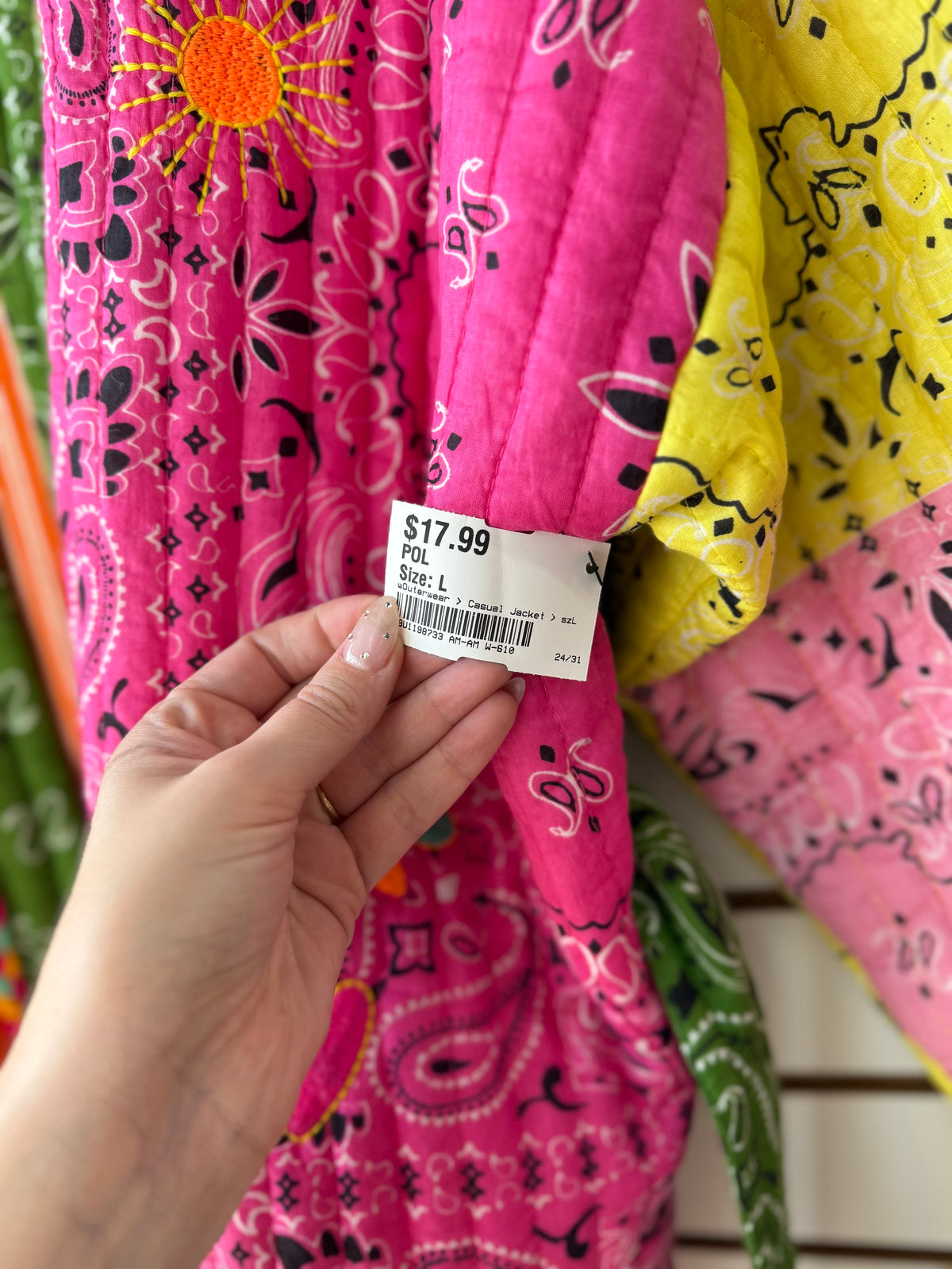 POL one size colorful bandana print tassel jacket with tie