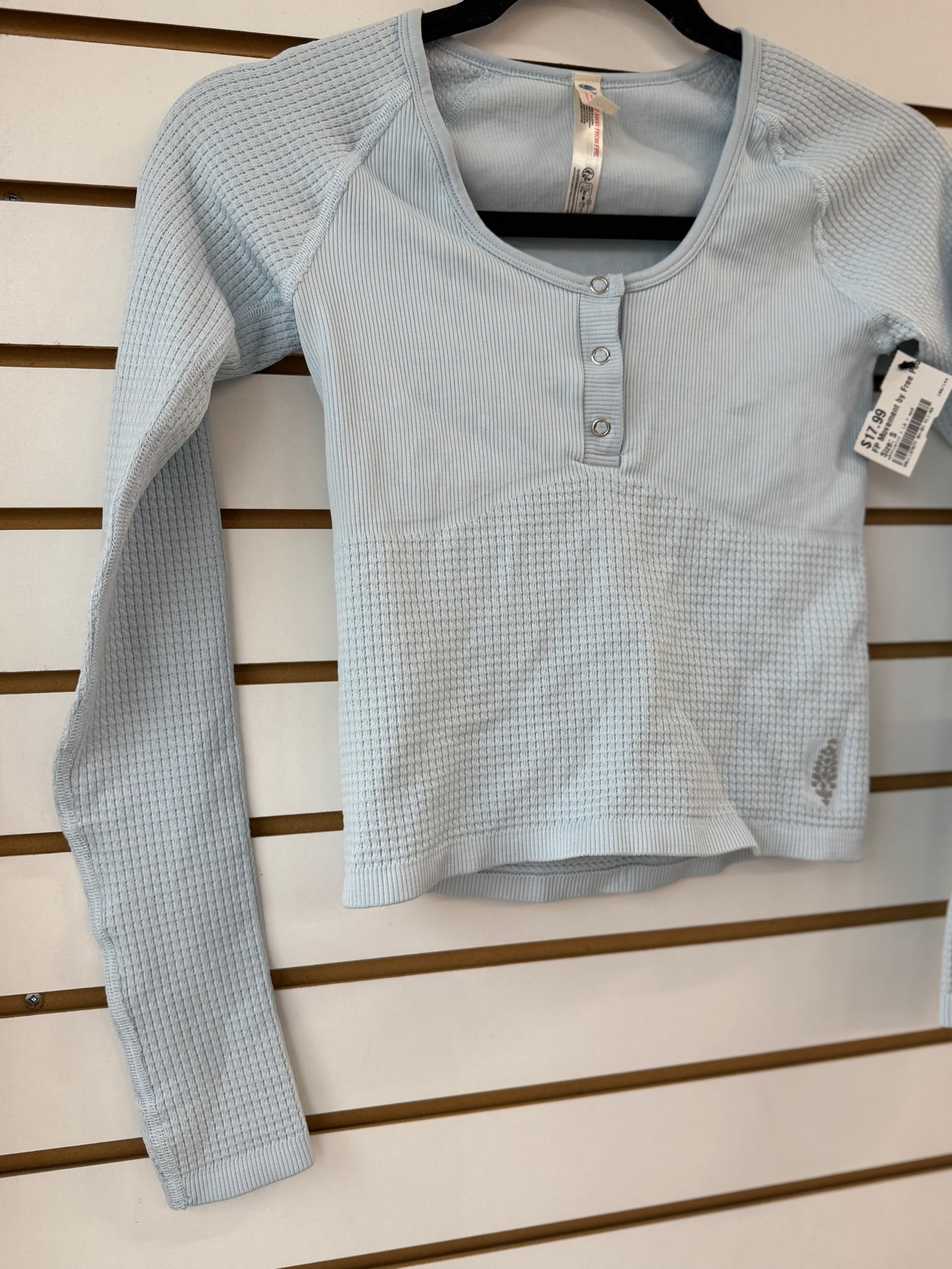 Free People Movement light blue Bail Out open back henley size XS/S