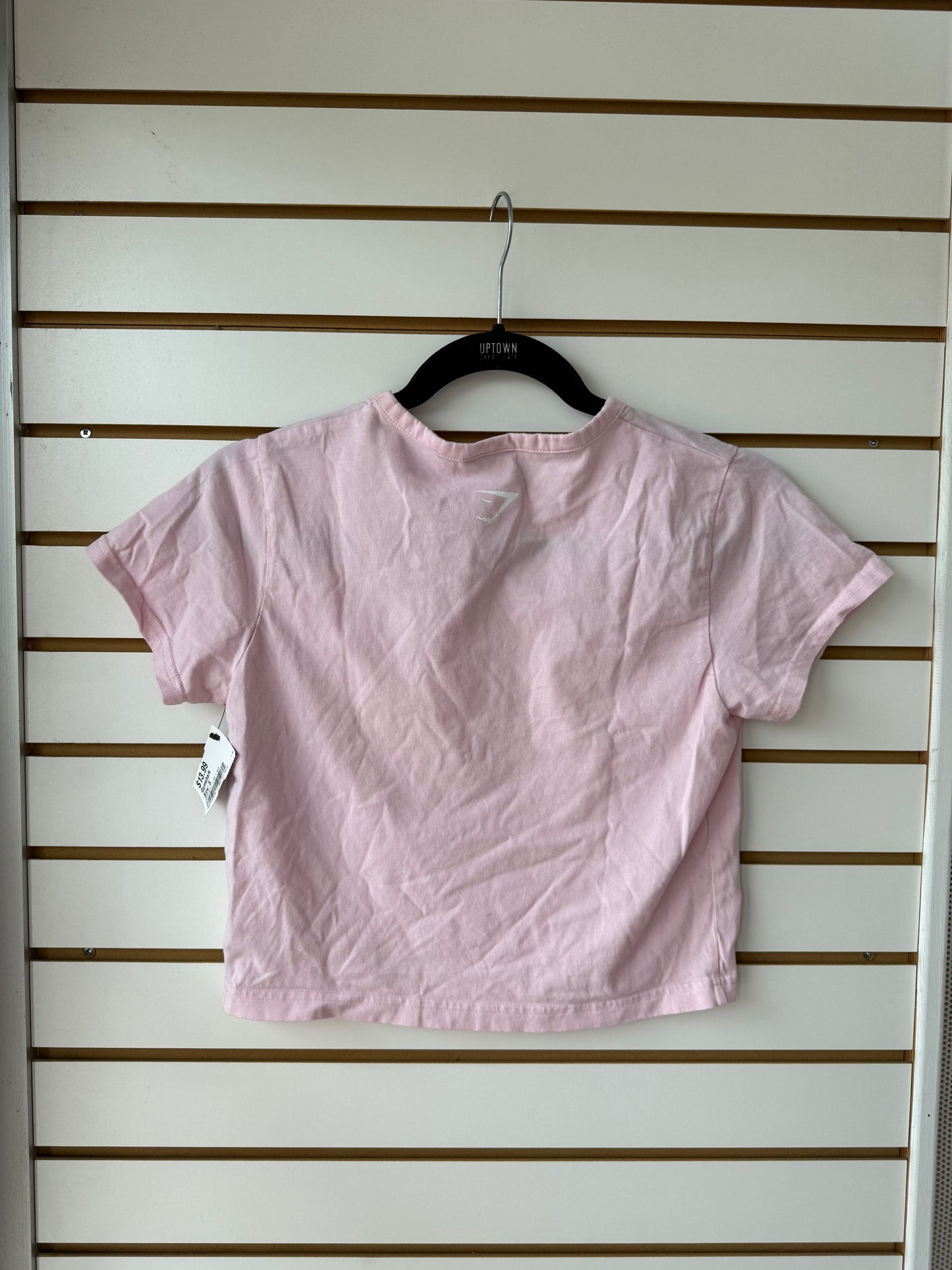 Gymshark baby pink it's giving gym rhinestone crop tee size small