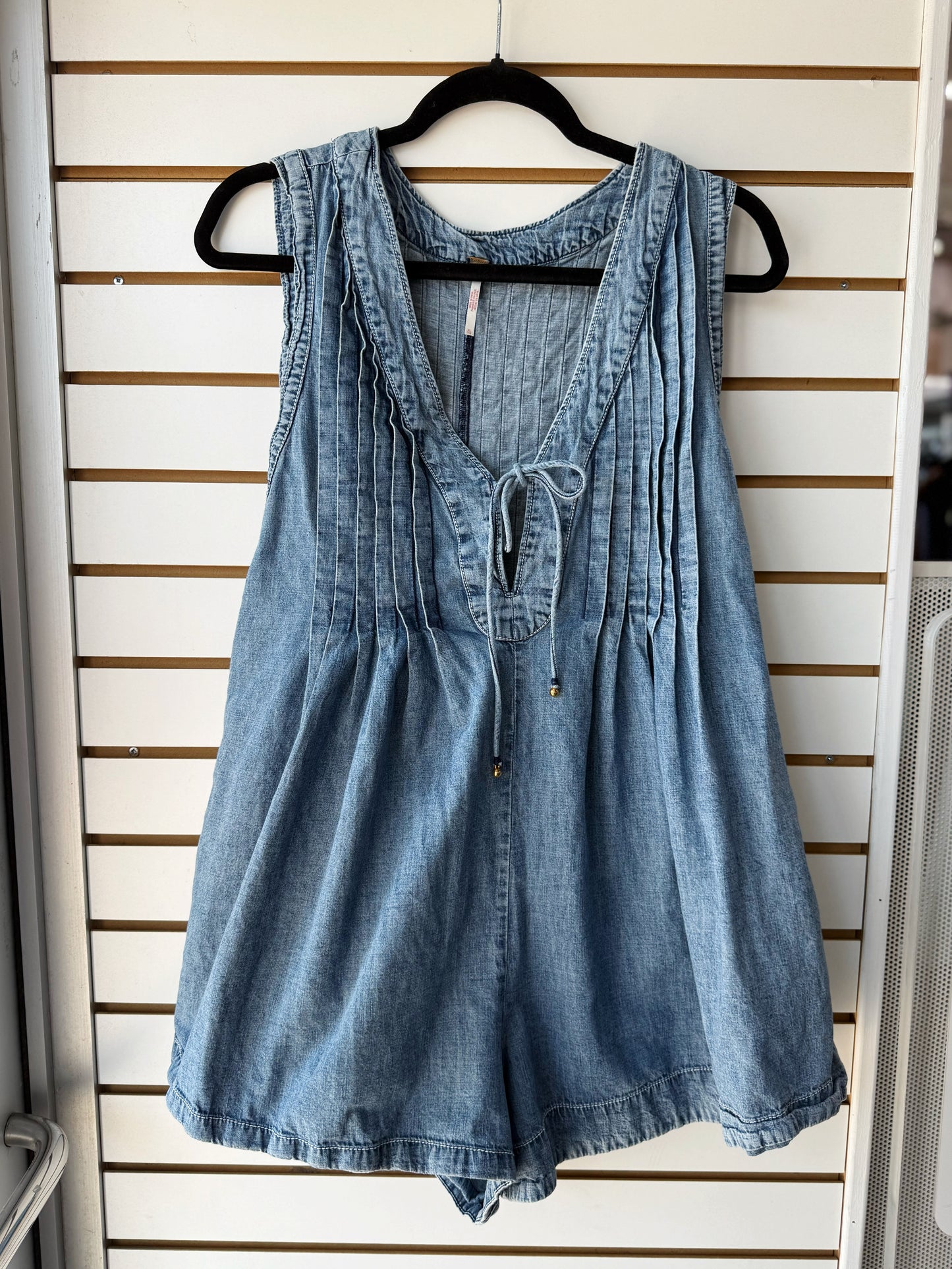 Free People Webster denim romper size XL