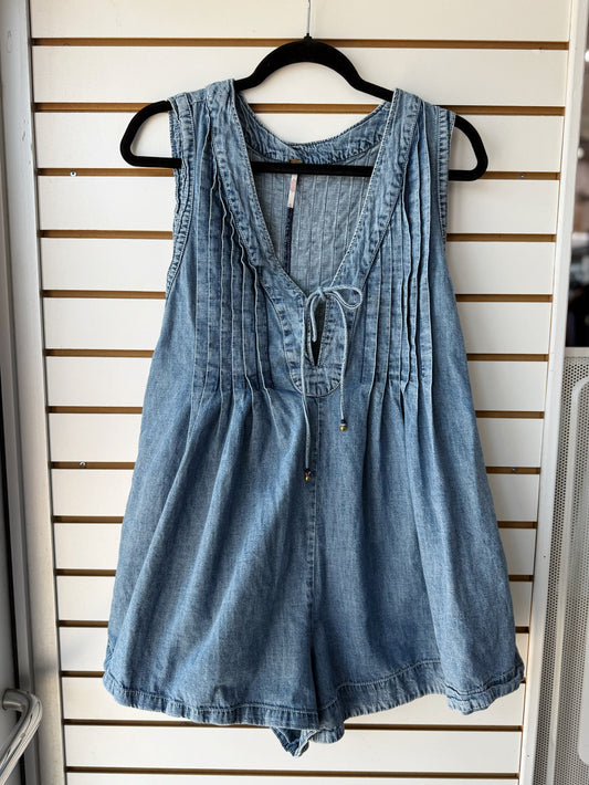 Free People Webster denim romper size XL